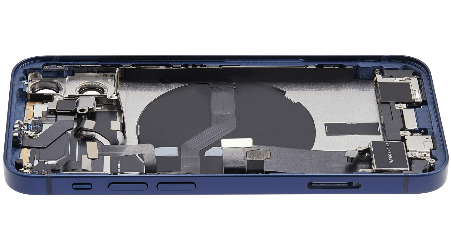 Back Housing W/ Charging Port Flex & Small Parts For iPhone 12 Mini (US Version) (Pull) (Blue)