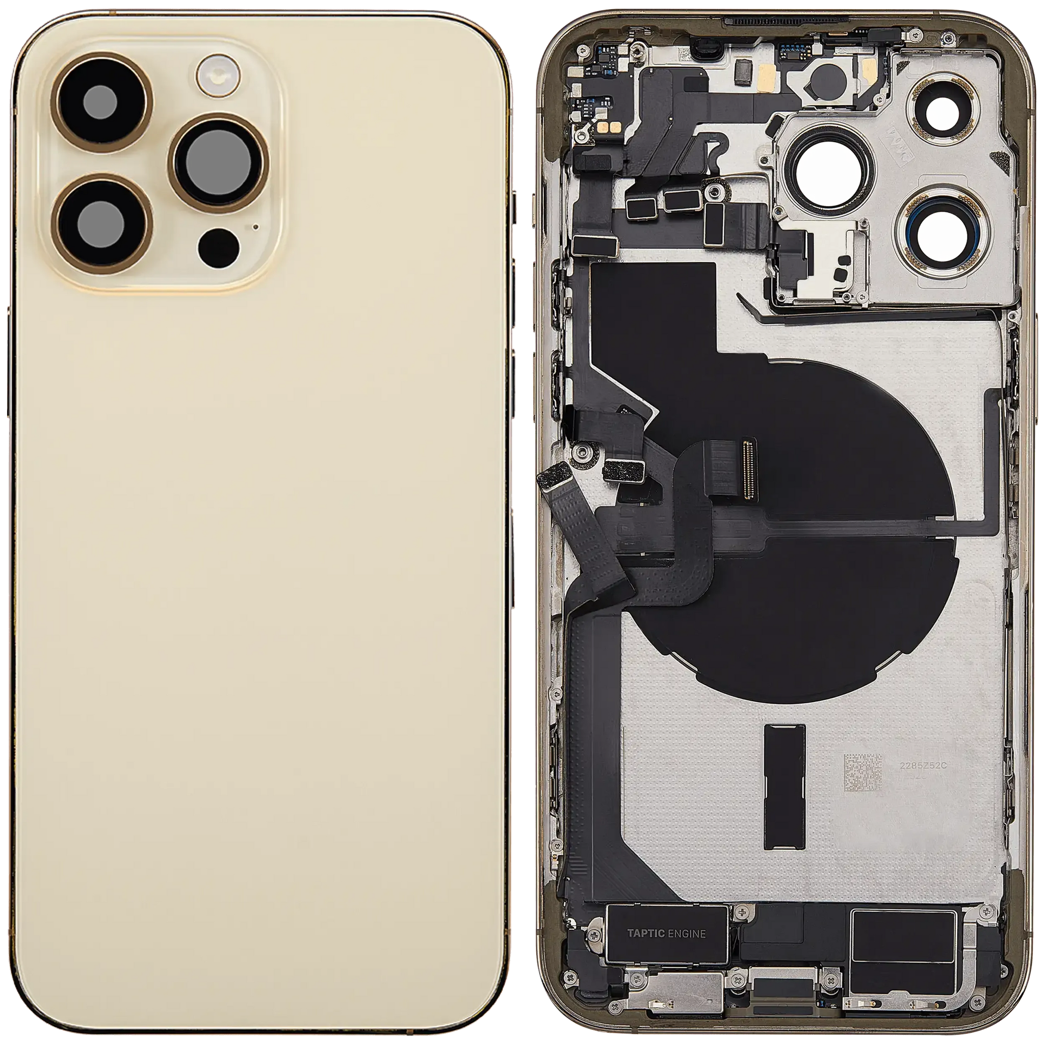 Back Housing W/ Charging Port Flex & Small Parts For iPhone 14 Pro Max (US Version) (Pull) (Gold)