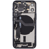 Back Housing W/ Charging Port Flex & Small Parts For iPhone 12 Mini (US Version) (Pull) (Black)
