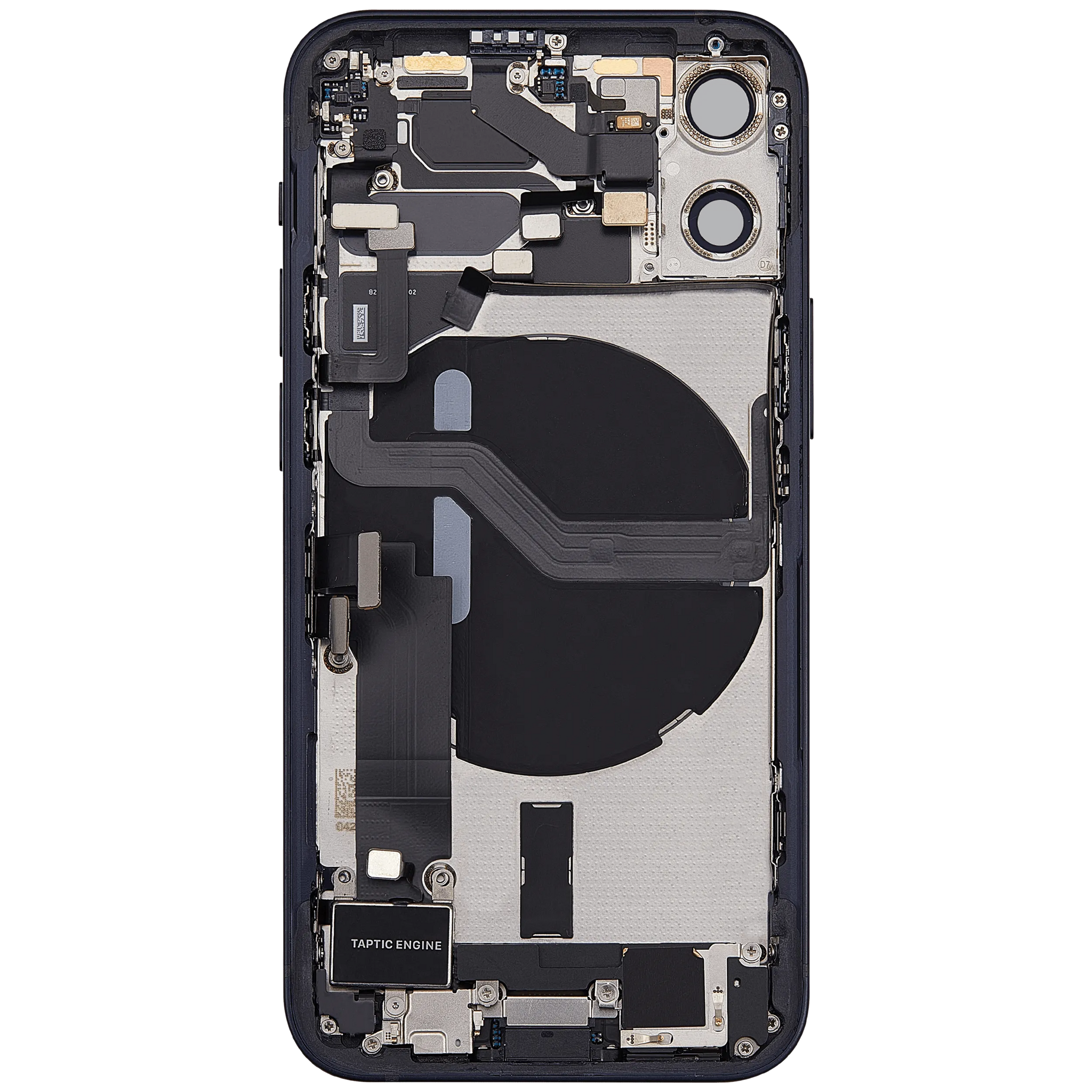 Back Housing W/ Charging Port Flex & Small Parts For iPhone 12 Mini (US Version) (Pull) (Black)