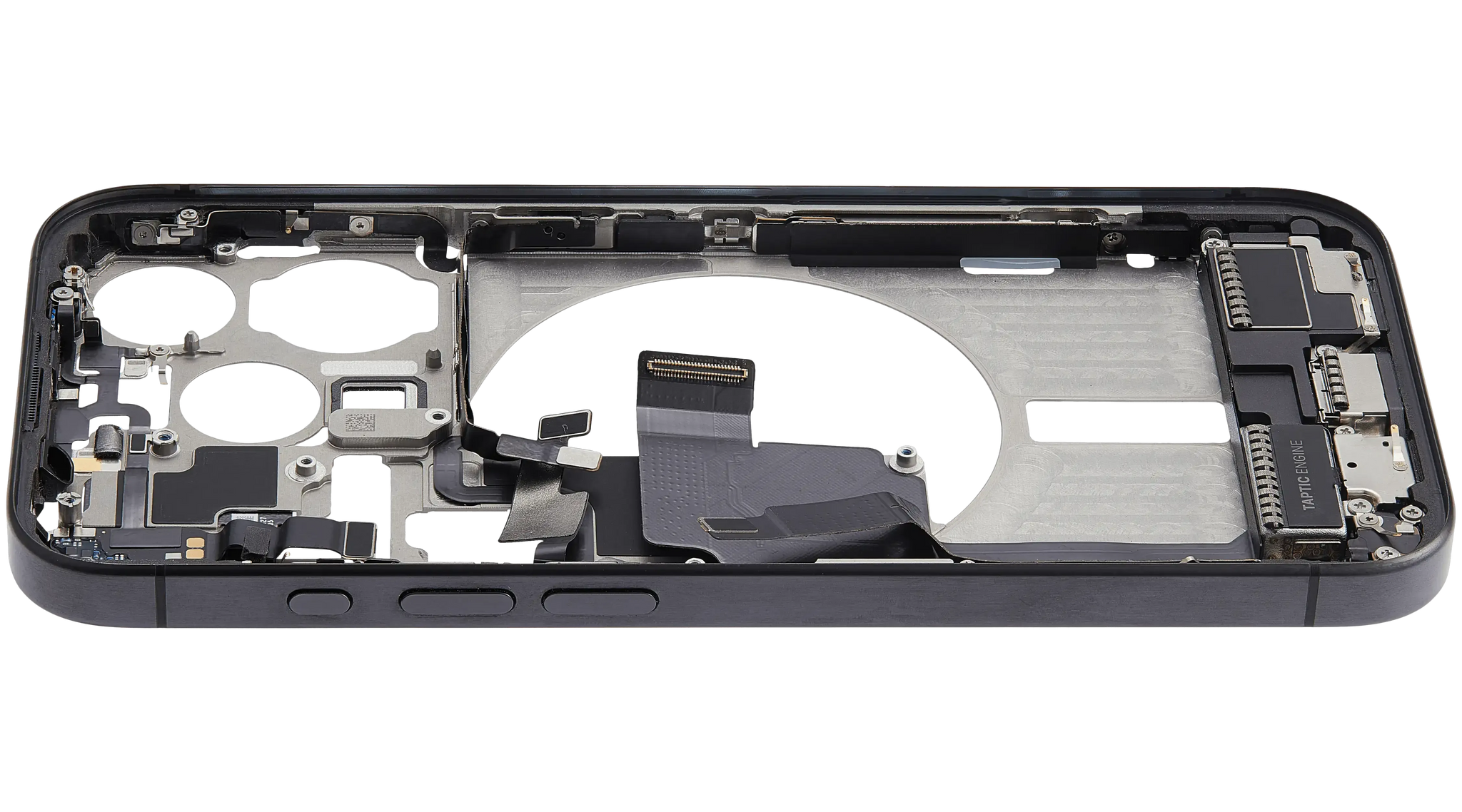 Mid-Frame Housing W/ Charging Port Flex & Small Parts For iPhone 15 Pro (US Version) (Pull) (Black Titanium)