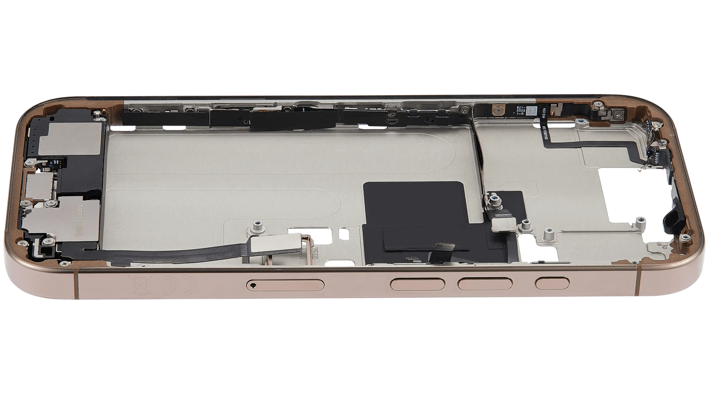 Mid-Frame Housing W/ Charging Port Flex & Small Parts For iPhone 16 Pro (EU / Global Version) (Pull) (Desert Titanium)