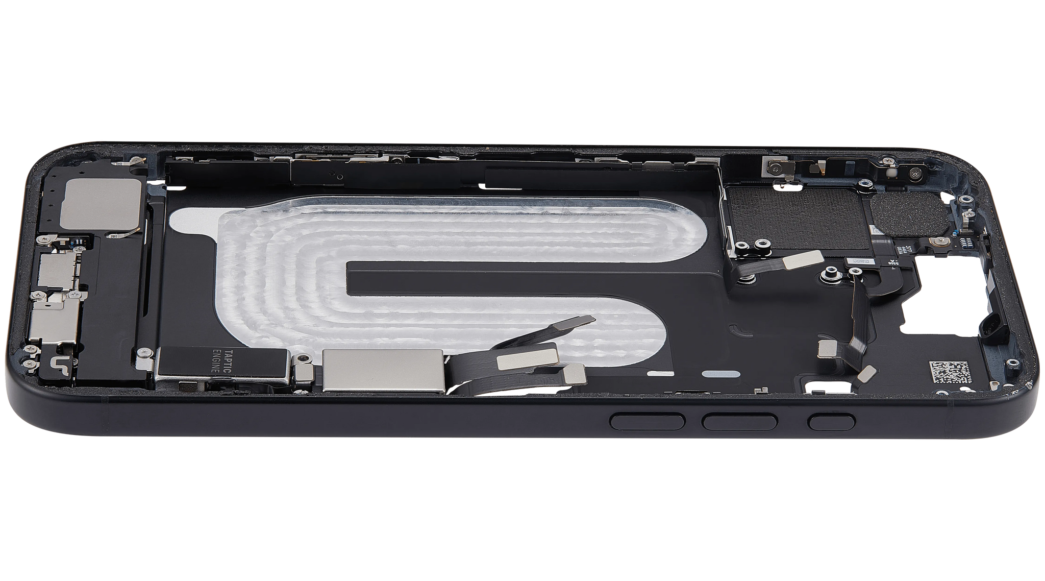 Mid-Frame Housing W/ Charging Port Flex & Small Parts For iPhone 16 Plus (US Version) (Pull) (Black)