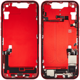 Mid-Frame Housing W/ Charging Port Flex & Small Parts For iPhone 14 (US Version) (Pull) (Red)