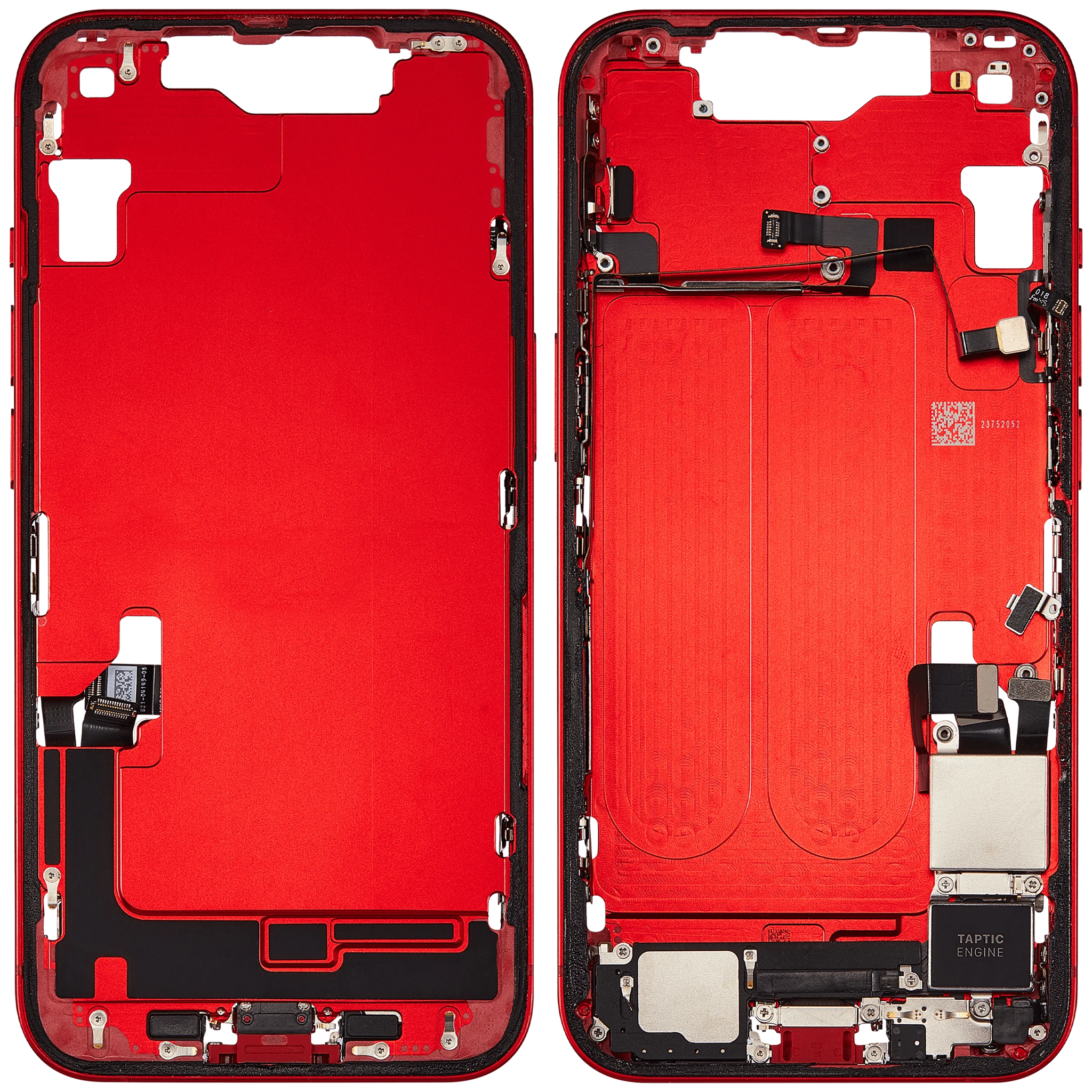 Mid-Frame Housing W/ Charging Port Flex & Small Parts For iPhone 14 (US Version) (Pull) (Red)