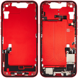 Mid-Frame Housing W/ Charging Port Flex & Small Parts For iPhone 14 (US Version) (Pull) (Red)