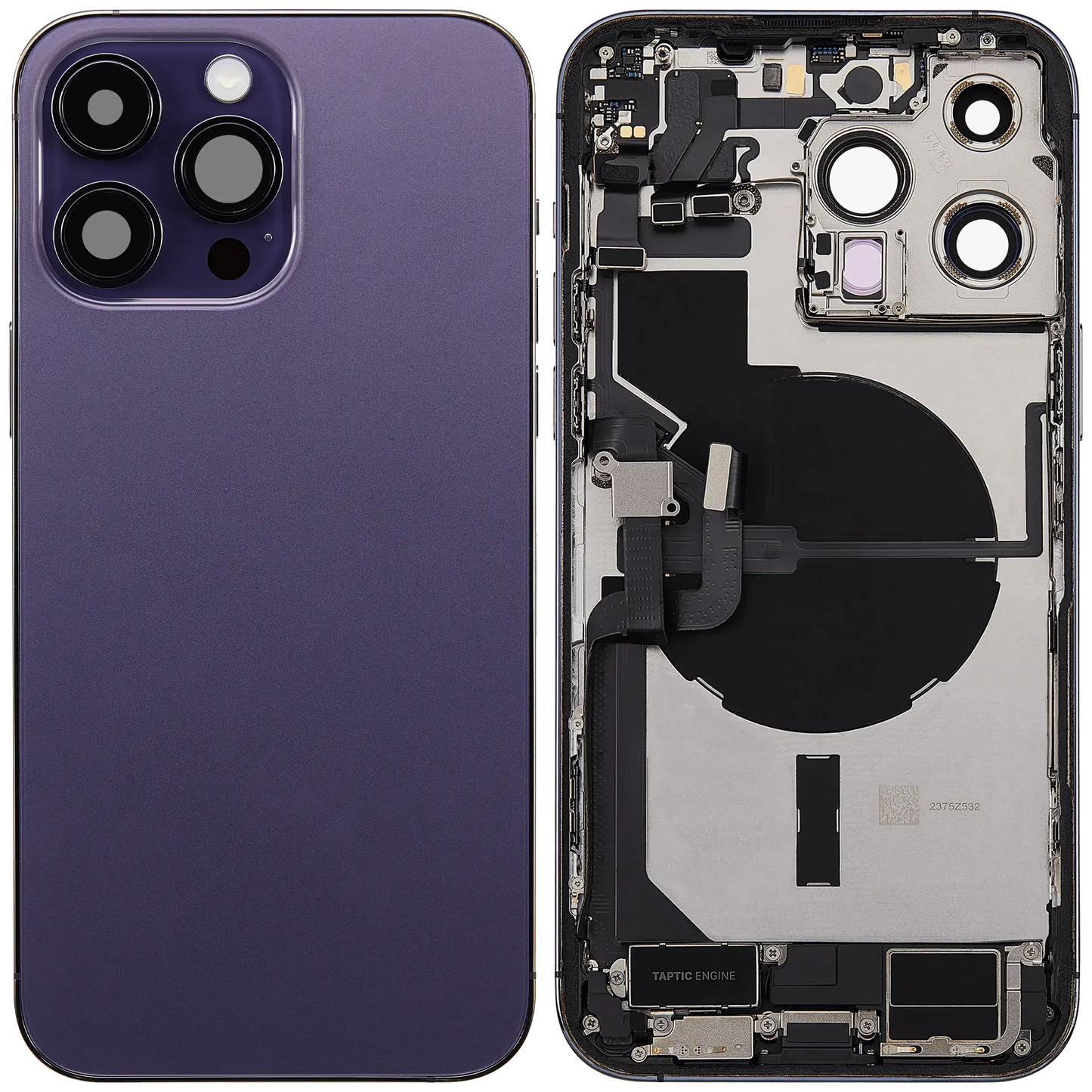 Back Housing W/ Charging Port Flex & Small Parts For iPhone 14 Pro Max (US Version) (Pull) (Deep Purple)