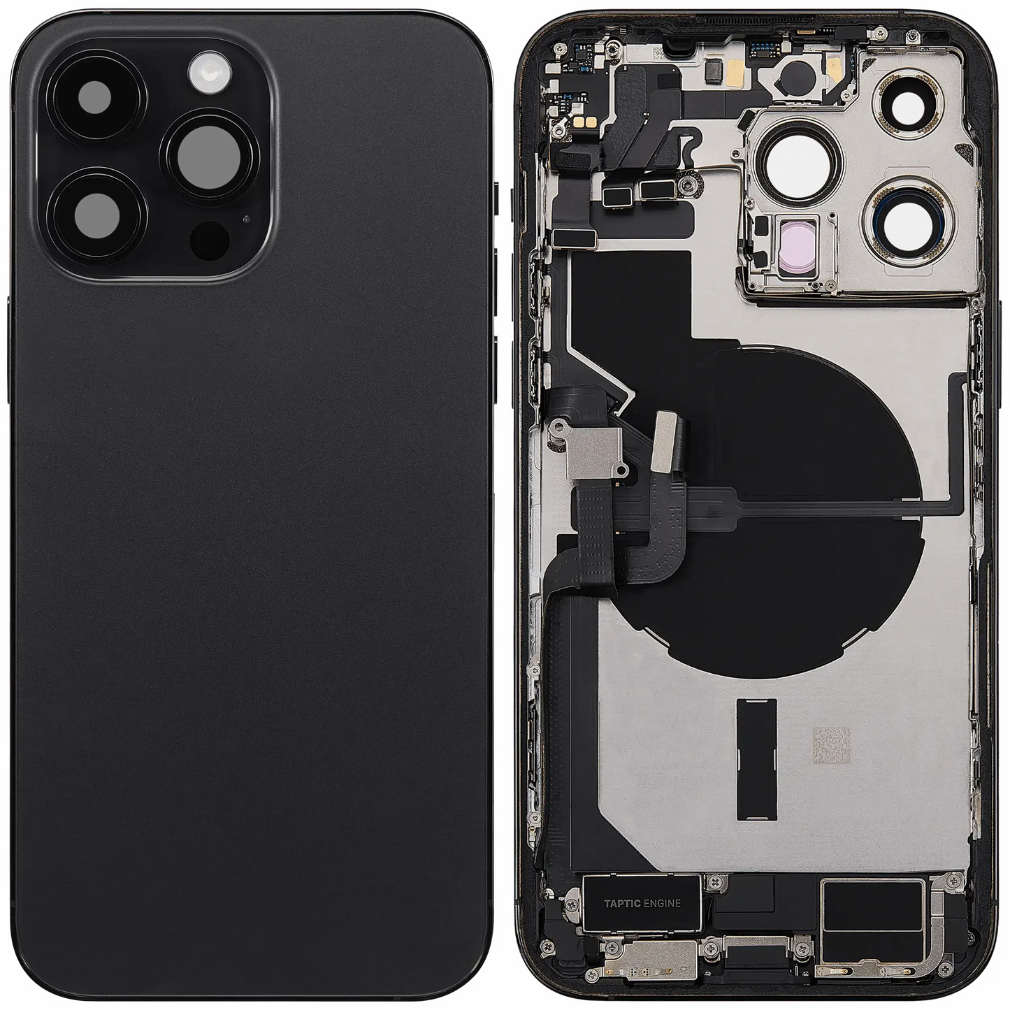 Back Housing W/ Charging Port Flex & Small Parts For iPhone 14 Pro Max (US Version) (Pull) (Space Black)