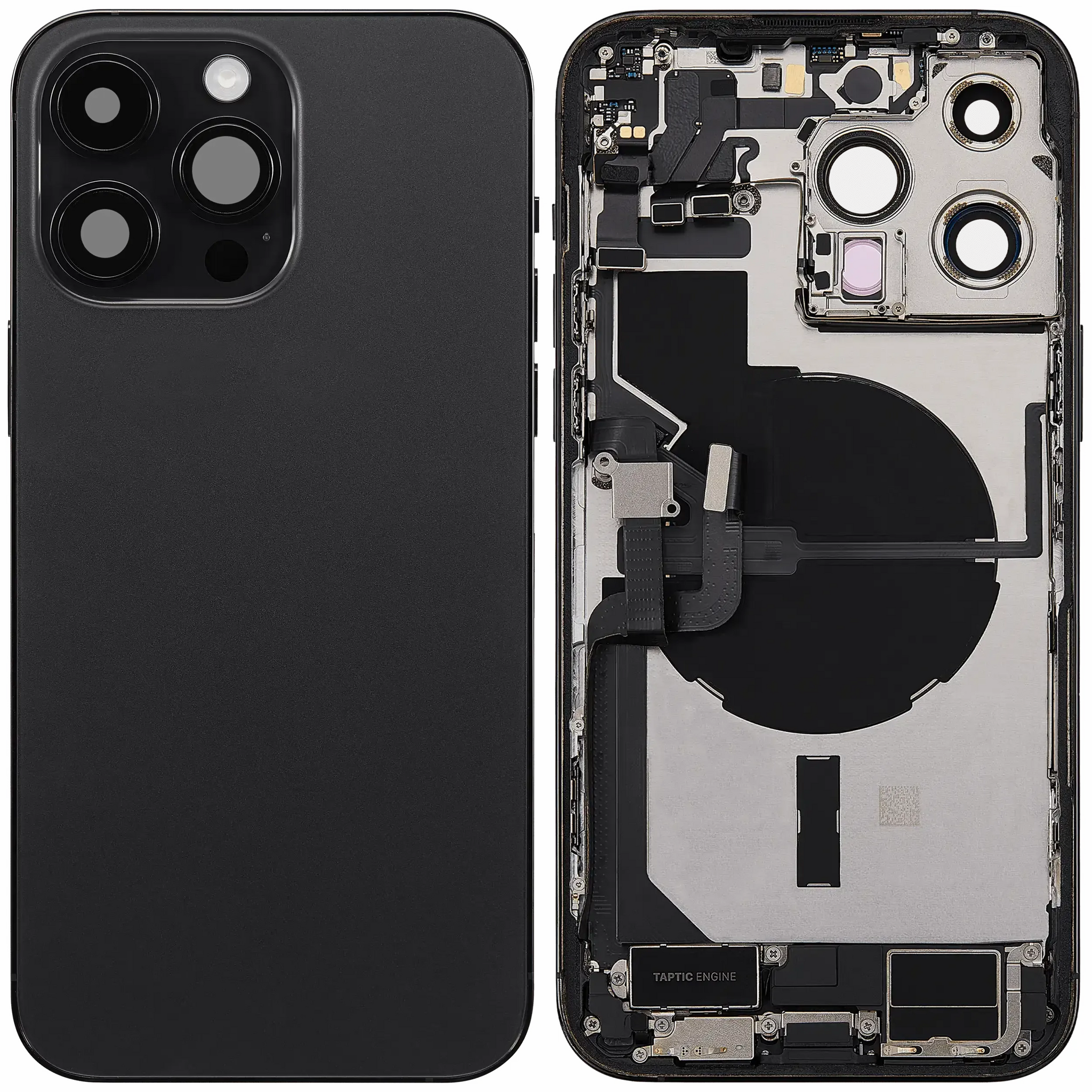 Back Housing W/ Charging Port Flex & Small Parts For iPhone 14 Pro Max (US Version) (Pull) (Space Black)