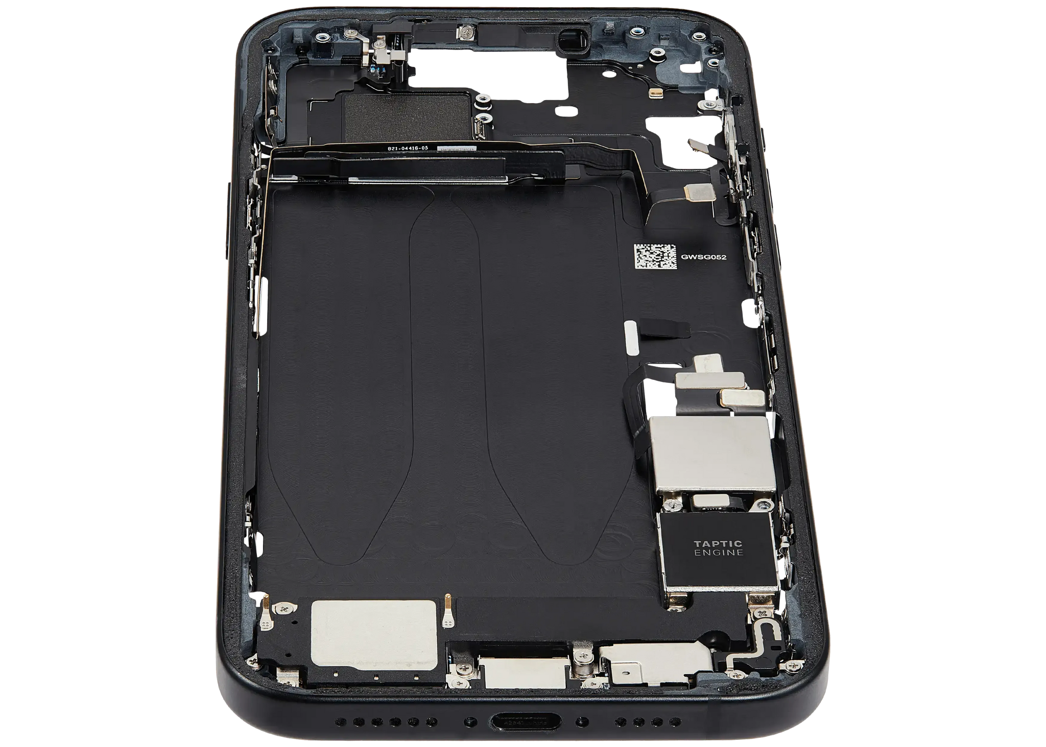 Mid-Frame Housing W/ Charging Port Flex & Small Parts For iPhone 15 Plus (US Version) (Pull) (Black)