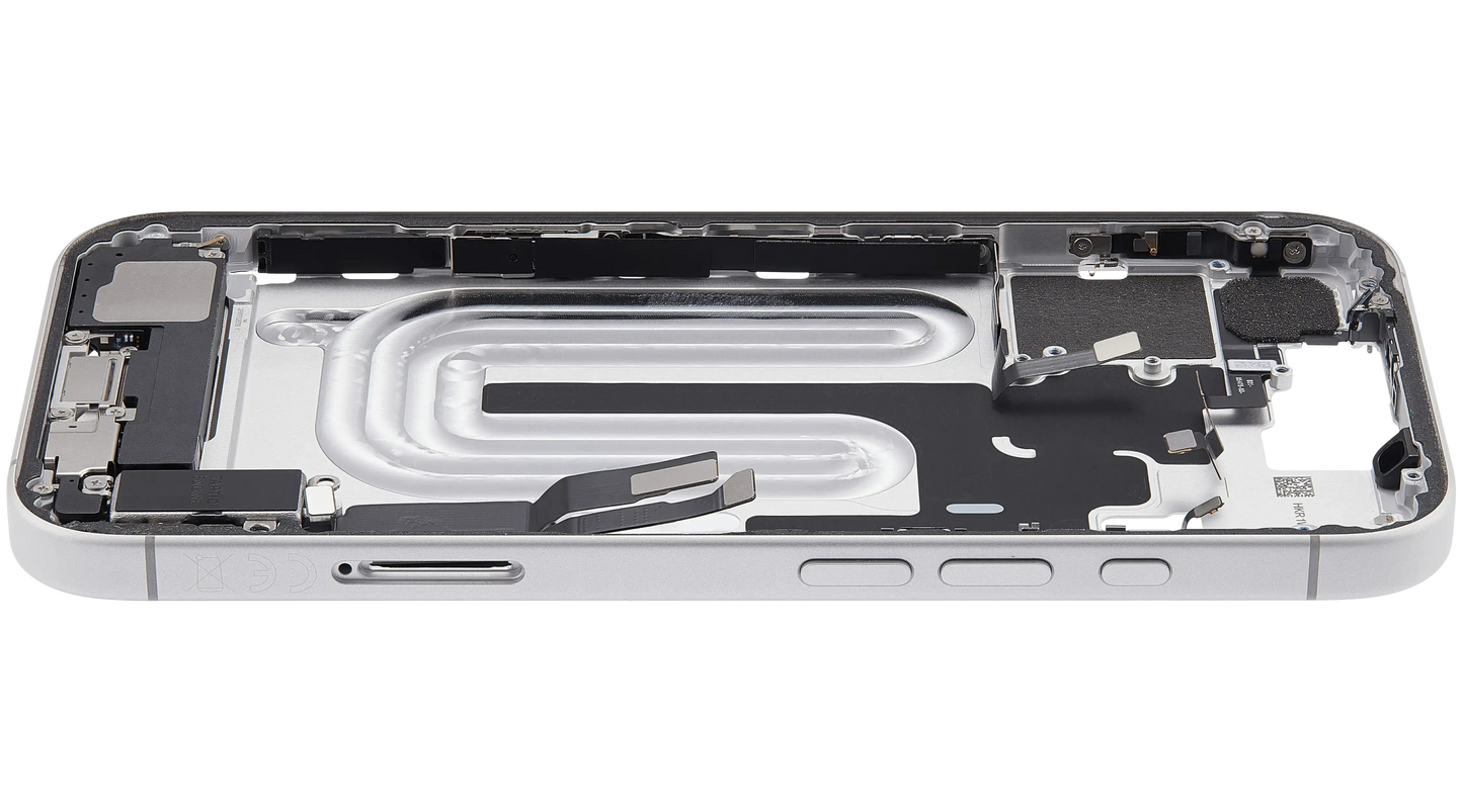Mid-Frame Housing W/ Charging Port Flex & Small Parts For iPhone 17 (EU / Global Version) (Pull) (White)