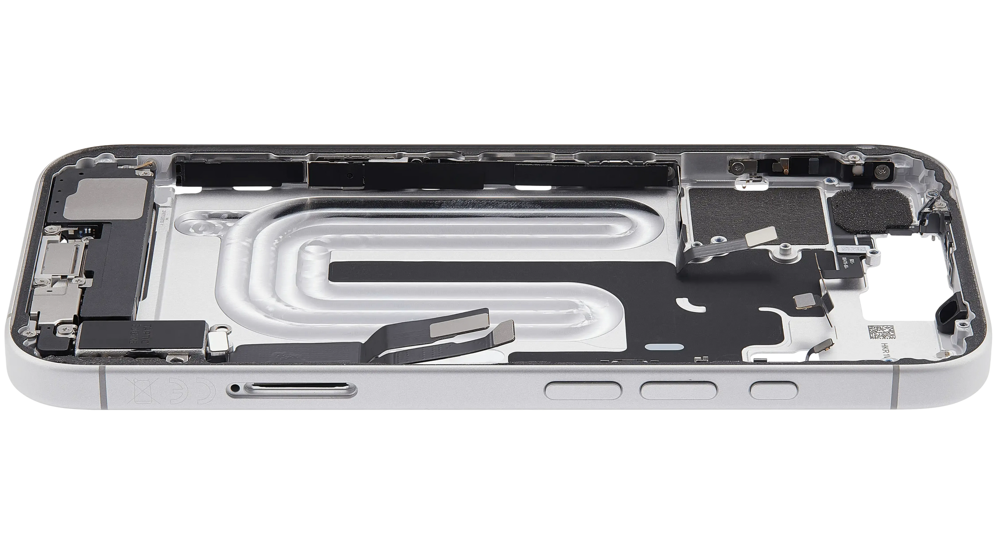 Mid-Frame Housing W/ Charging Port Flex & Small Parts For iPhone 17 (EU / Global Version) (Pull) (White)