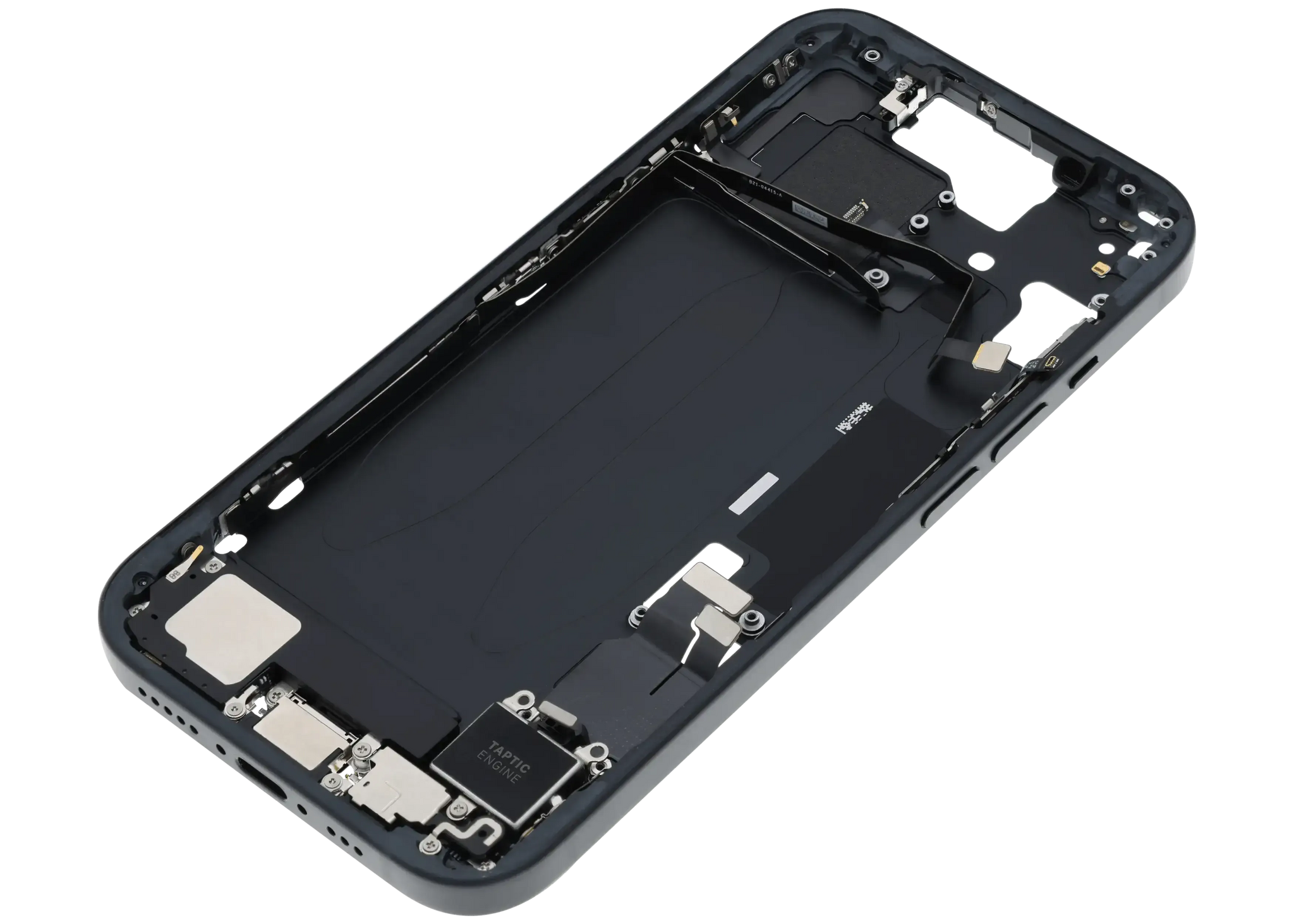 Mid-Frame Housing W/ Charging Port Flex & Small Parts For iPhone 15 (US Version) (Pull) (Black)