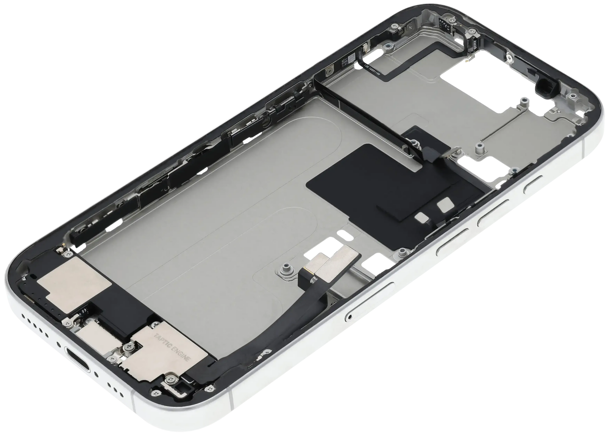 Mid-Frame Housing W/ Charging Port Flex & Small Parts For iPhone 16 Pro (EU / Global Version) (Pull) (White Titanium)