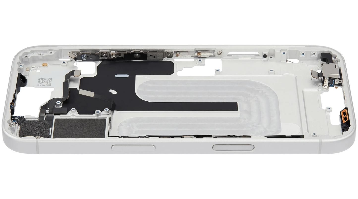 Mid-Frame Housing W/ Small Parts For iPhone 16 (EU / Global Version) (Pull) (White)