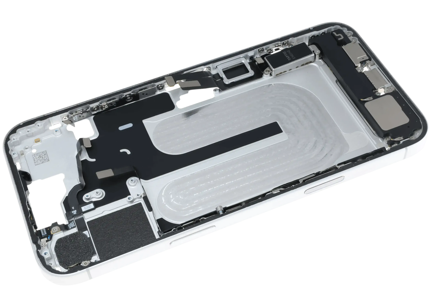 Mid-Frame Housing W/ Charging Port Flex & Small Parts For iPhone 16 Plus (EU / Global Version) (Pull) (White)
