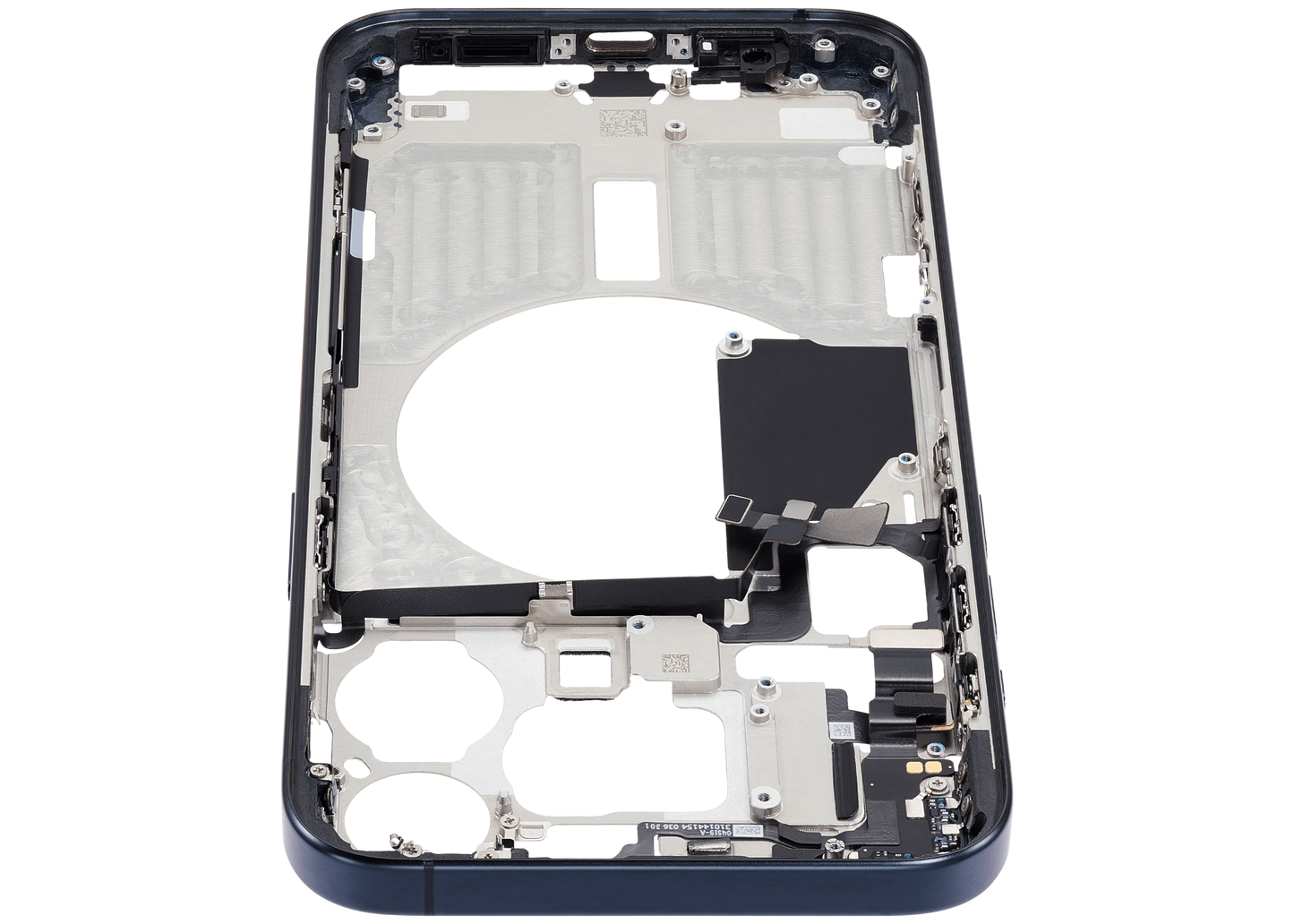 Mid-Frame Housing W/ Small Parts For iPhone 15 Pro Max (EU / Global Version) (Used OEM Pull: Grade A) (Blue Titanium)