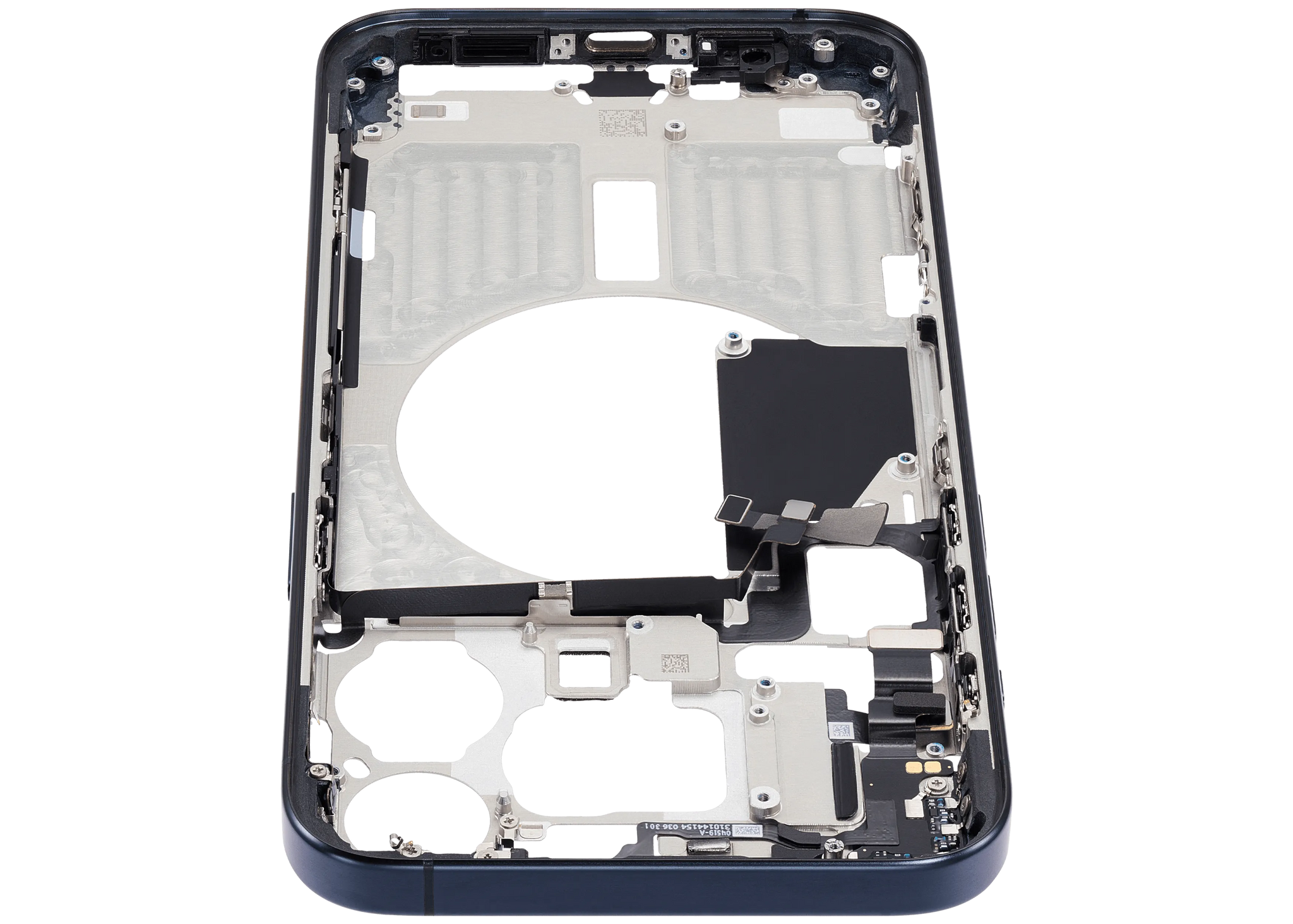 Mid-Frame Housing W/ Small Parts For iPhone 15 Pro Max (EU / Global Version) (Used OEM Pull: Grade A) (Blue Titanium)
