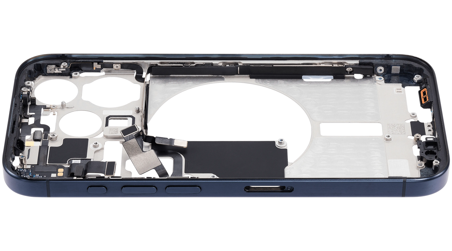 Mid-Frame Housing W/ Small Parts For iPhone 15 Pro (EU / Global Version) (Pull) (Blue Titanium)