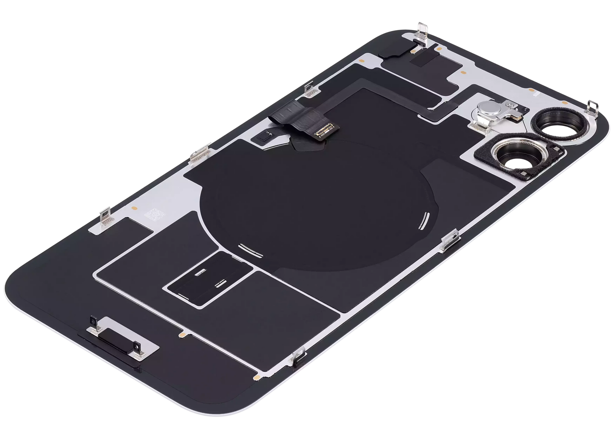 Back Glass w/ MagSafe Magnet & NFC & Flashlight Flex For iPhone 16 Plus (Pull) (White)