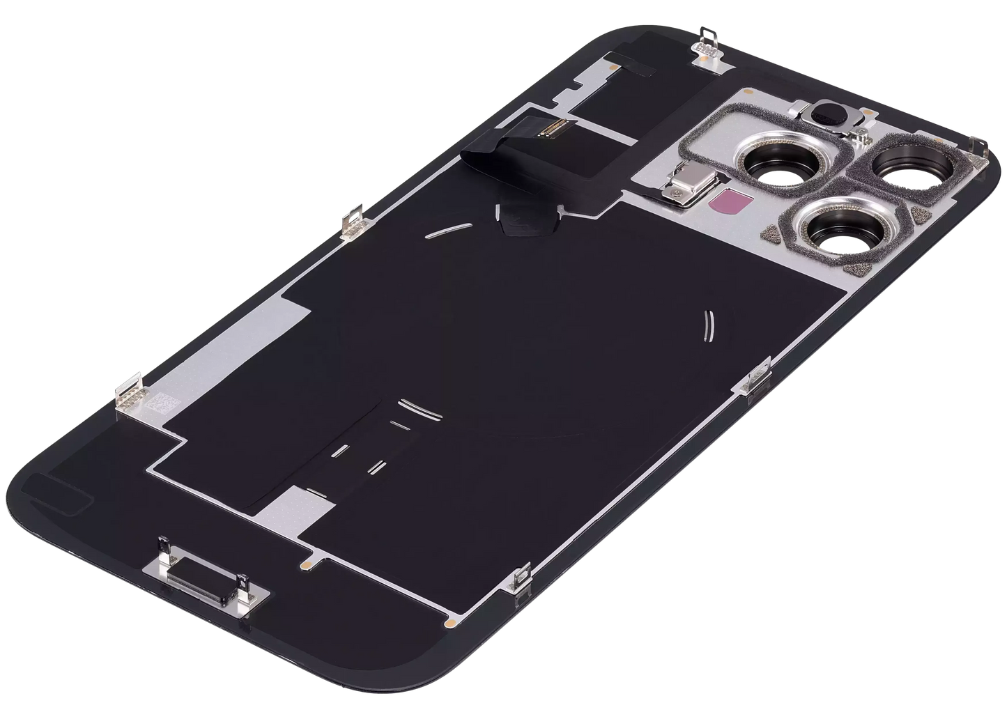 Back Glass w/ MagSafe Magnet & NFC & Flashlight Flex For iPhone 16 Pro Max (Used OEM Pull: Grade A) (Black Titanium)