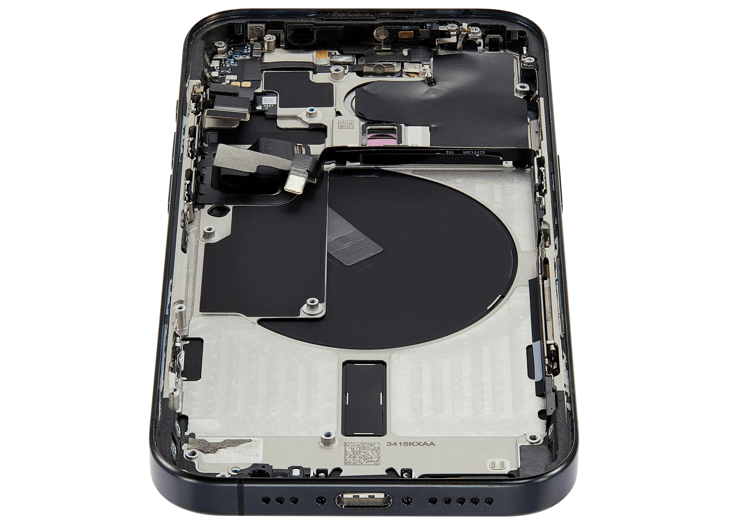 Back Housing W/ Small Parts Compatible For iPhone 15 Pro (US Version) (Pull) (Black Titanium)