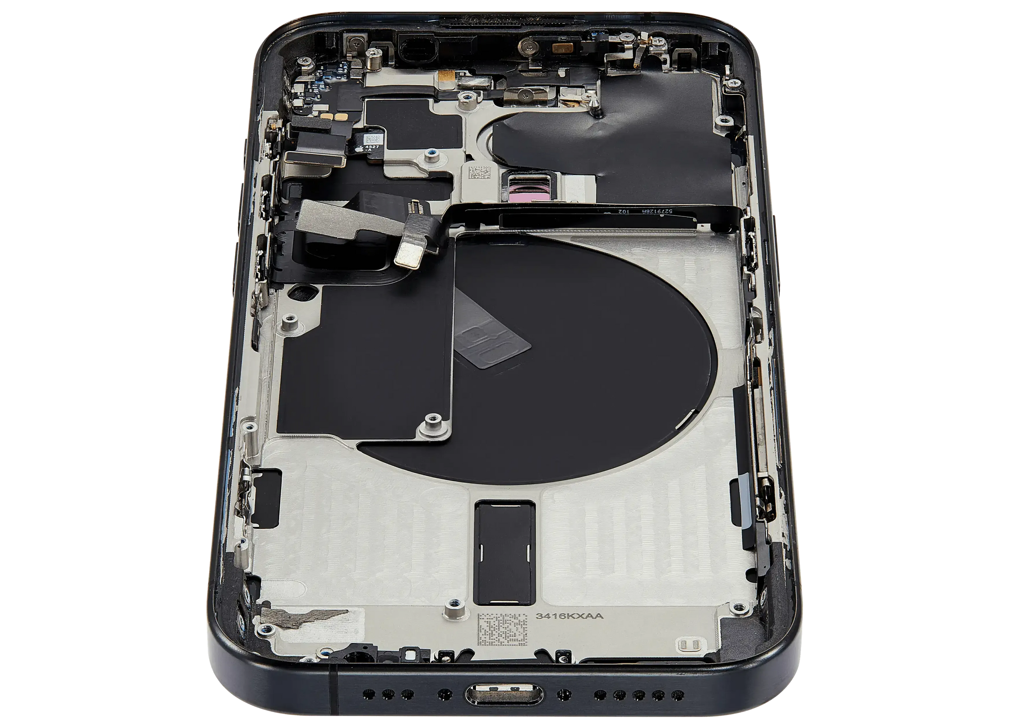 Back Housing W/ Small Parts Compatible For iPhone 15 Pro (US Version) (Pull) (Black Titanium)