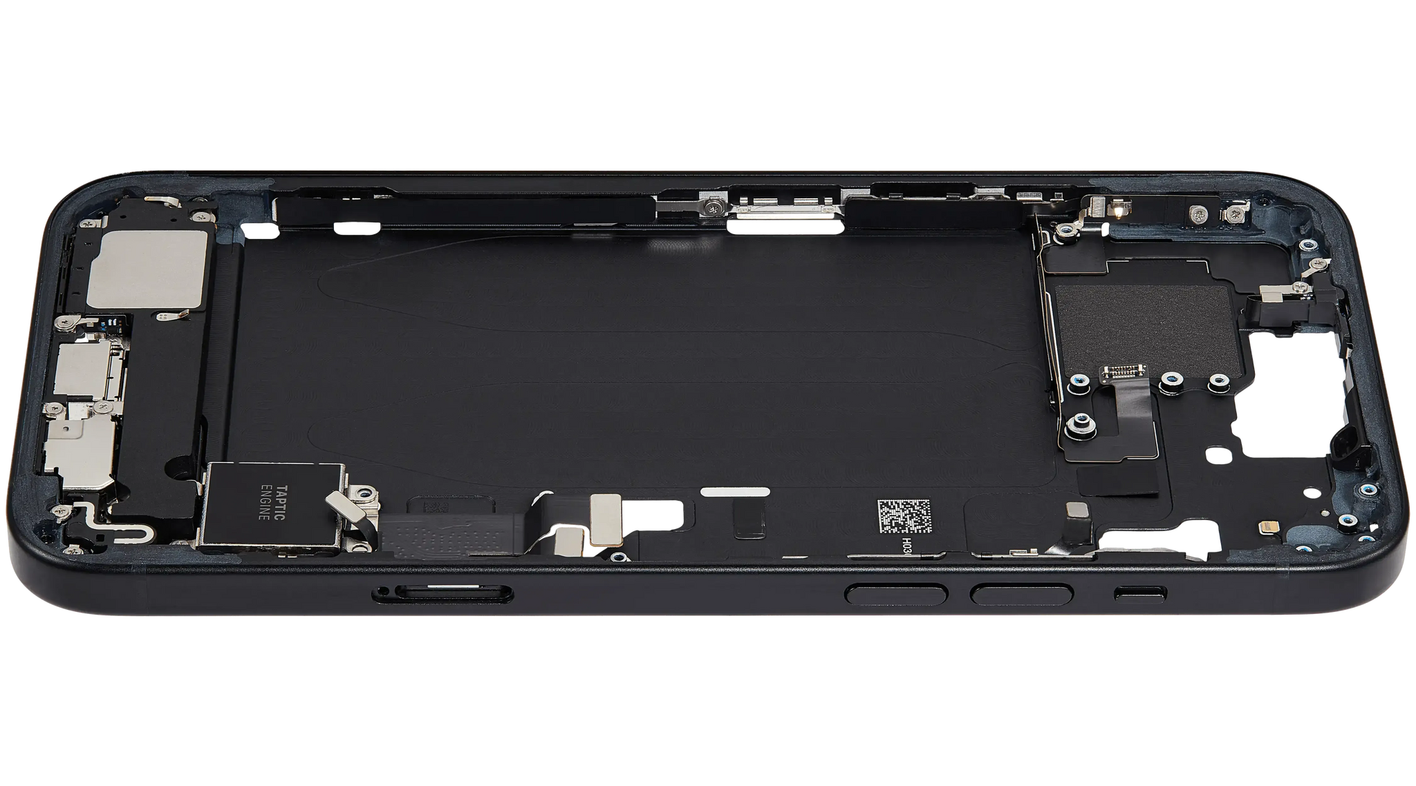 Mid-Frame Housing W/ Charging Port Flex & Small Parts For iPhone 15 Plus (EU / Global Version) (Pull) (Black)