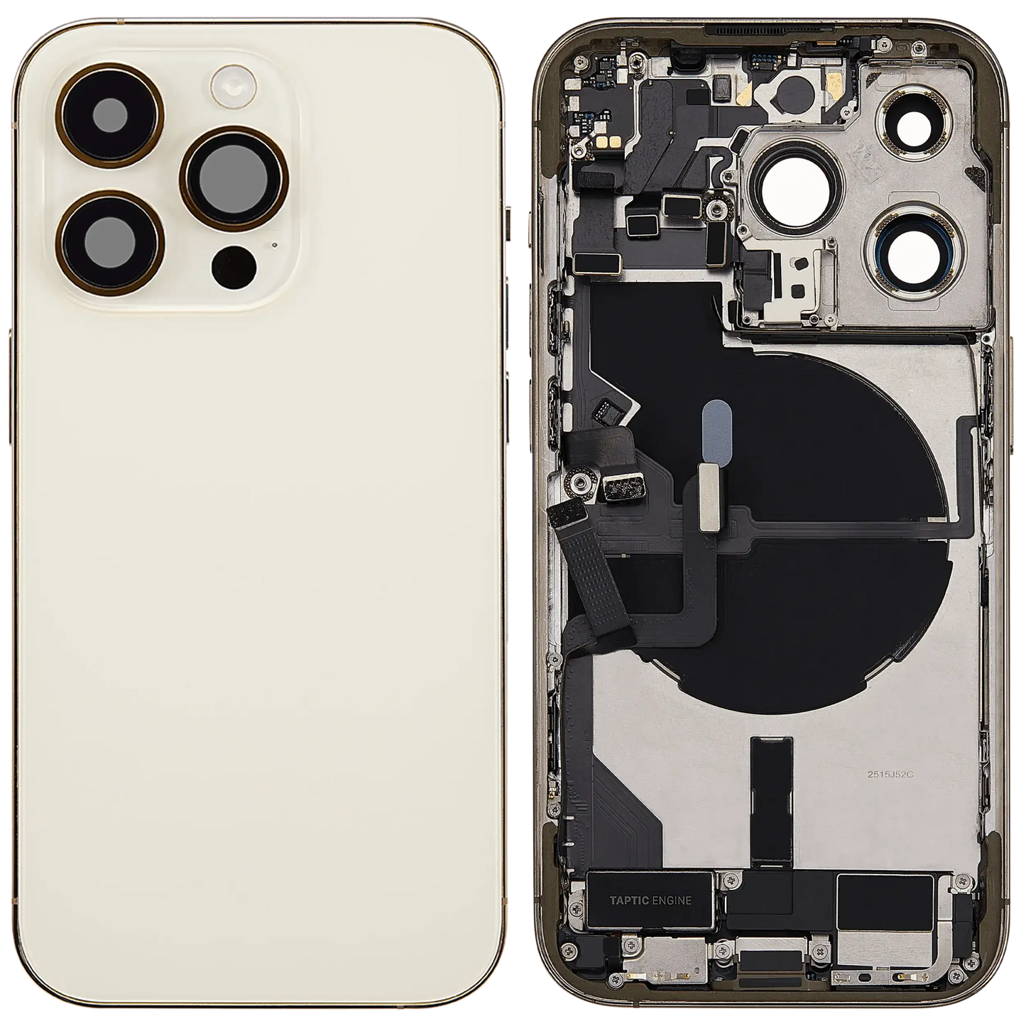 Back Housing W/ Charging Port Flex & Small Parts For iPhone 14 Pro (US Version) (Pull) (Gold)