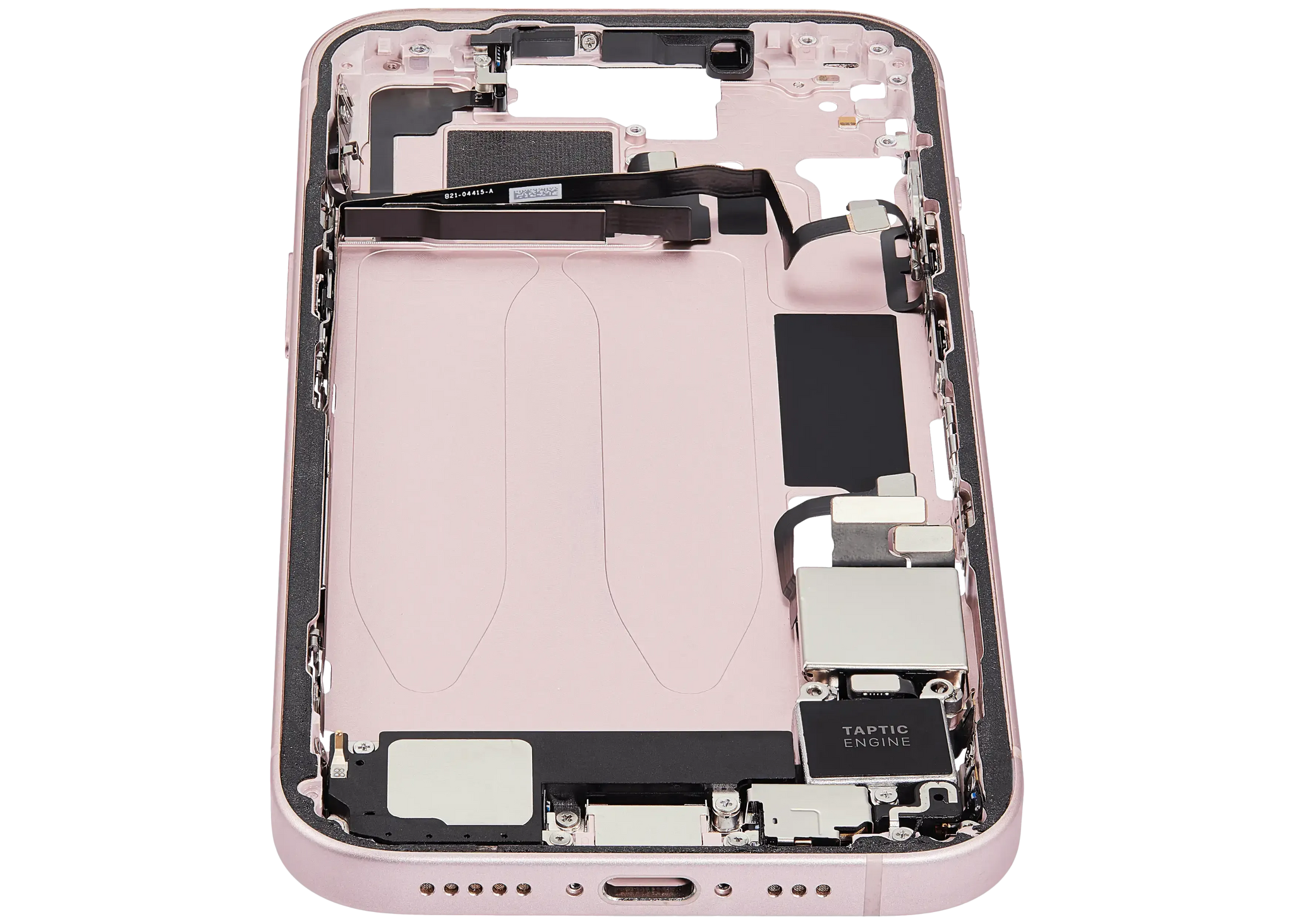 Mid-Frame Housing W/ Charging Port Flex & Small Parts For iPhone 15 (US Version) (Pull) (Pink)