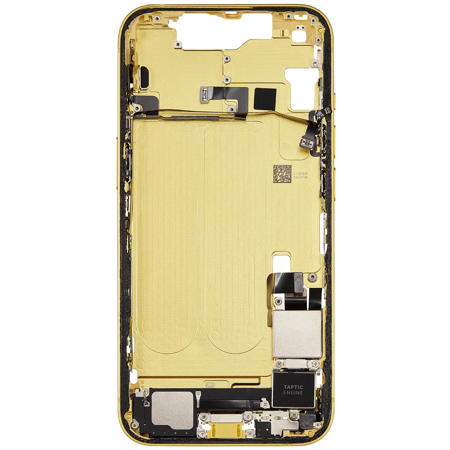 Mid-Frame Housing W/ Charging Port Flex & Small Parts For iPhone 14 (US Version) (Pull) (Yellow)