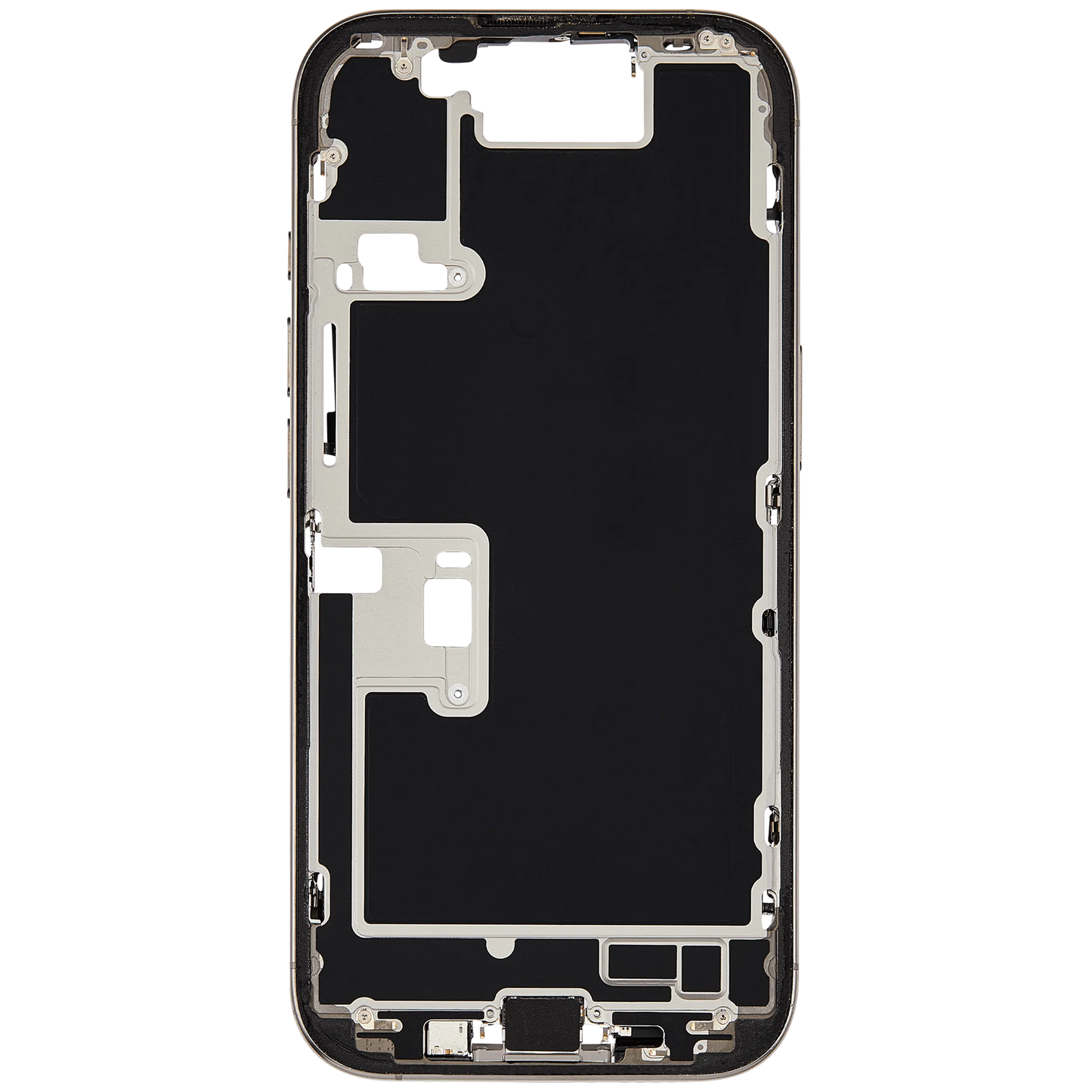 Mid-Frame Housing W/ Charging Port Flex & Small Parts For iPhone 16 Pro (US Version) (Pull) (Natural Titanium)