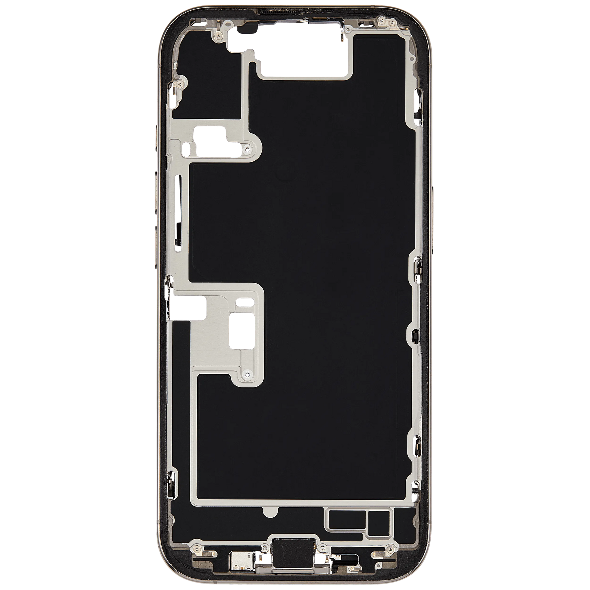 Mid-Frame Housing W/ Charging Port Flex & Small Parts For iPhone 16 Pro (US Version) (Pull) (Natural Titanium)