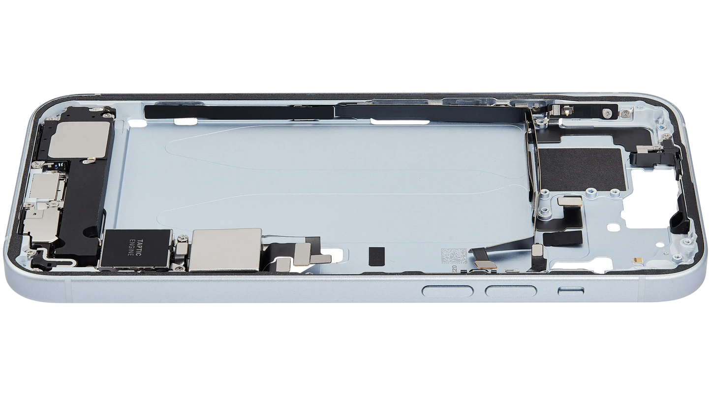 Mid-Frame Housing W/ Charging Port Flex & Small Parts For iPhone 15 Plus (US Version) (Pull) (Blue)