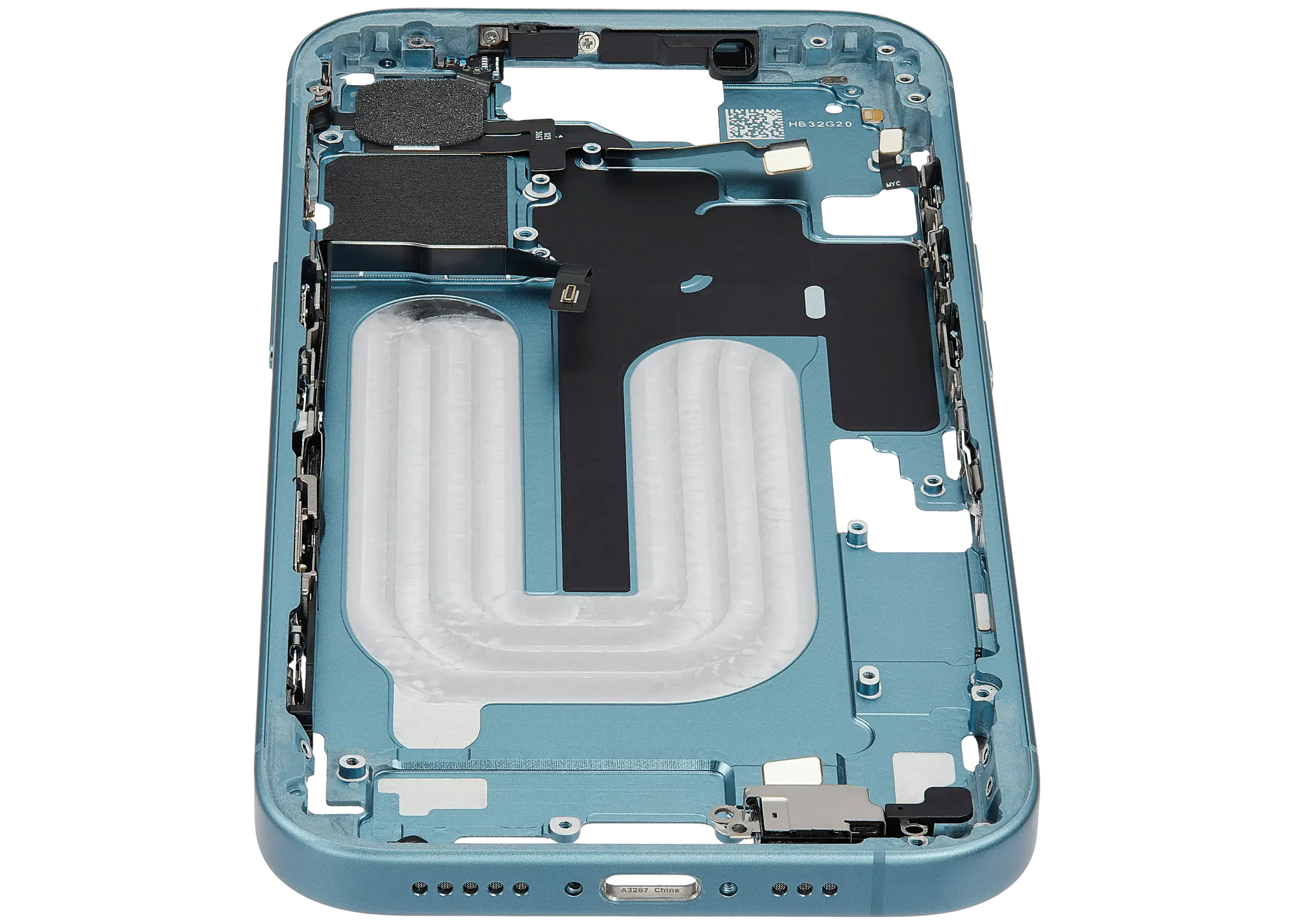 Mid-Frame Housing W/ Small Parts For iPhone 16 (EU / Global Version) (Pull) (Teal)