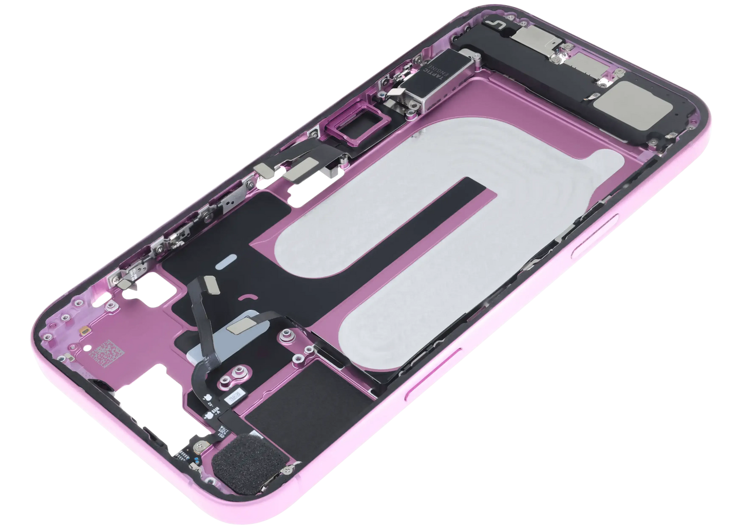 Mid-Frame Housing W/ Charging Port Flex & Small Parts For iPhone 16 Plus (EU / Global Version) (Pull) (Pink)