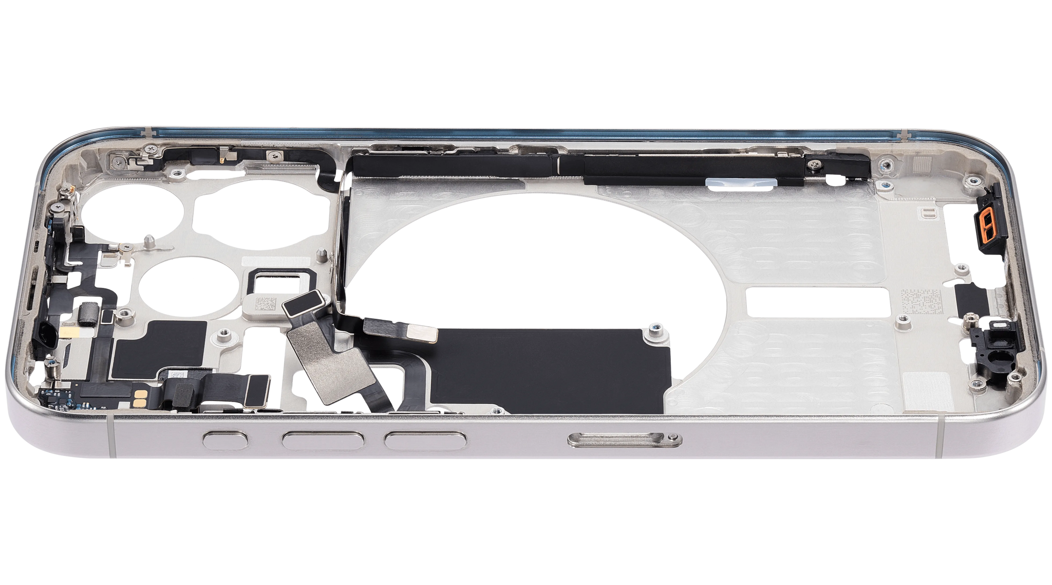 Mid-Frame Housing W/ Small Parts For iPhone 15 Pro (EU / Global Version) (Pull) (White Titanium)