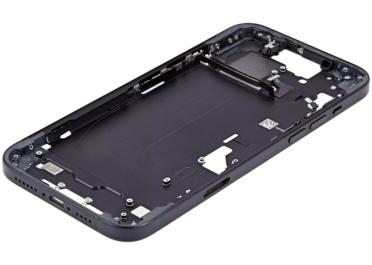 Mid-Frame Housing W/ Charging Port Flex & Small Parts For iPhone 15 Plus (EU / Global Version) (Pull) (Black)