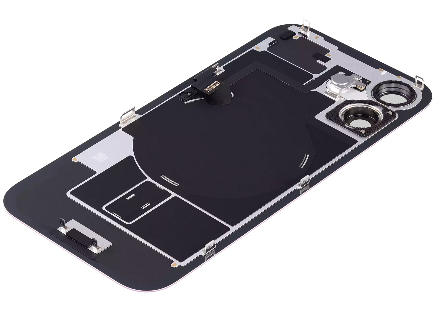 Back Glass w/ MagSafe Magnet & NFC & Flashlight Flex For iPhone 16 Plus (Pull) (Pink)