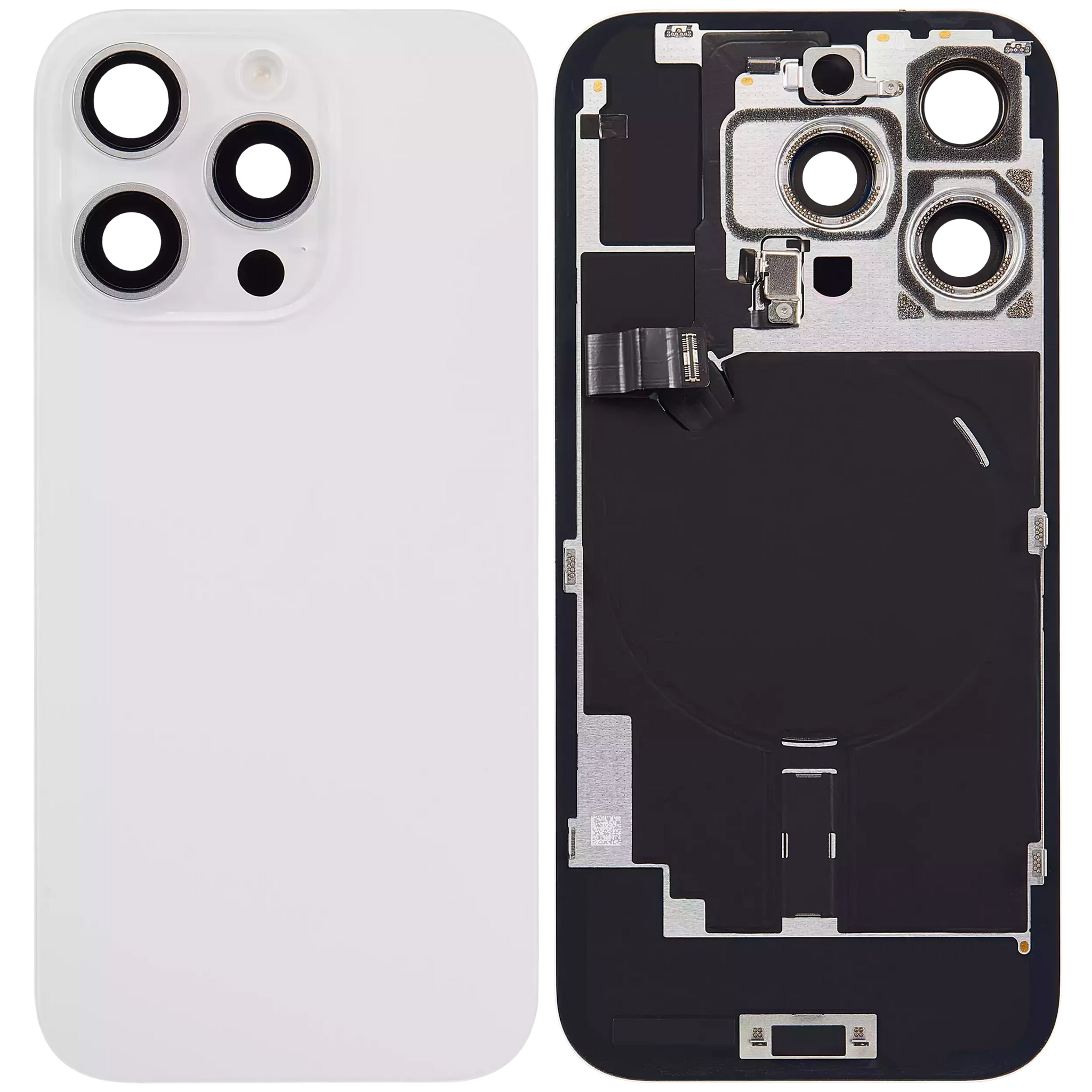 Back Glass w/ MagSafe Magnet & NFC & Flashlight Flex For iPhone 16 Pro (Pull) (White Titanium)