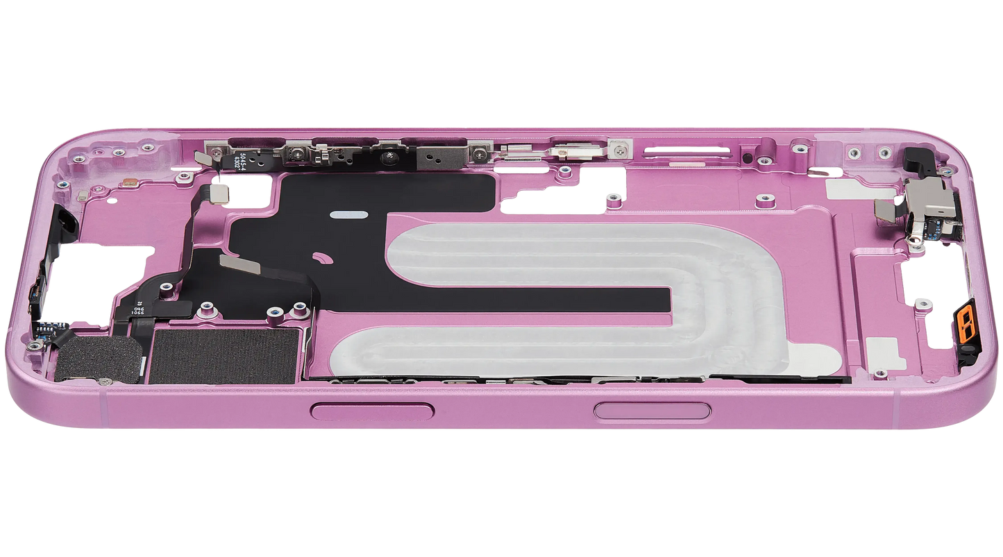 Mid-Frame Housing W/ Small Parts For iPhone 16 (EU / Global Version) (Pull) (Pink)