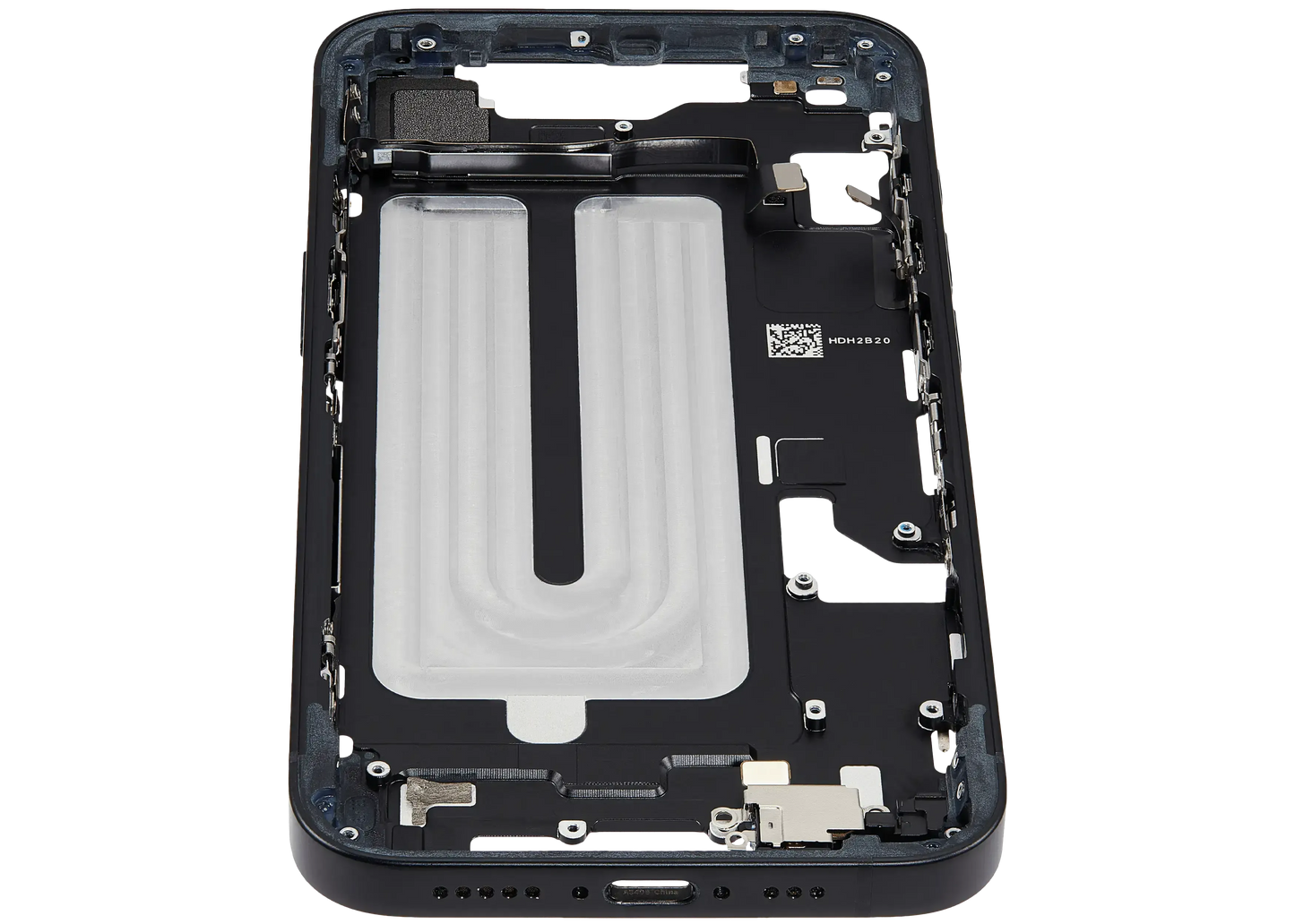 Mid-Frame Housing W/ Small Parts For iPhone 16e (EU / Global Version) (Pull) (Black)