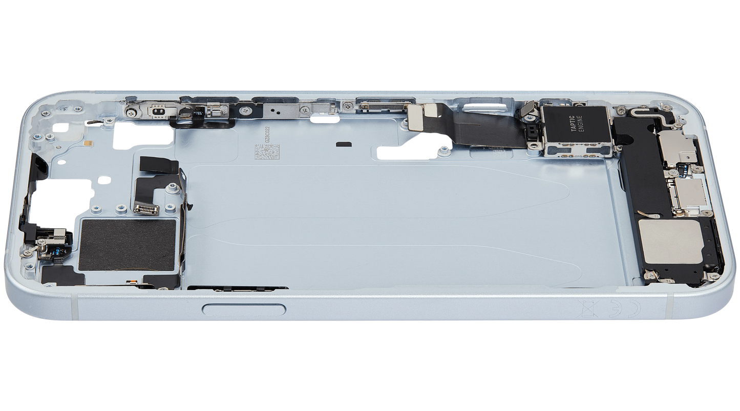 Mid-Frame Housing W/ Charging Port Flex & Small Parts For iPhone 15 Plus (EU / Global Version) (Pull) (Blue)