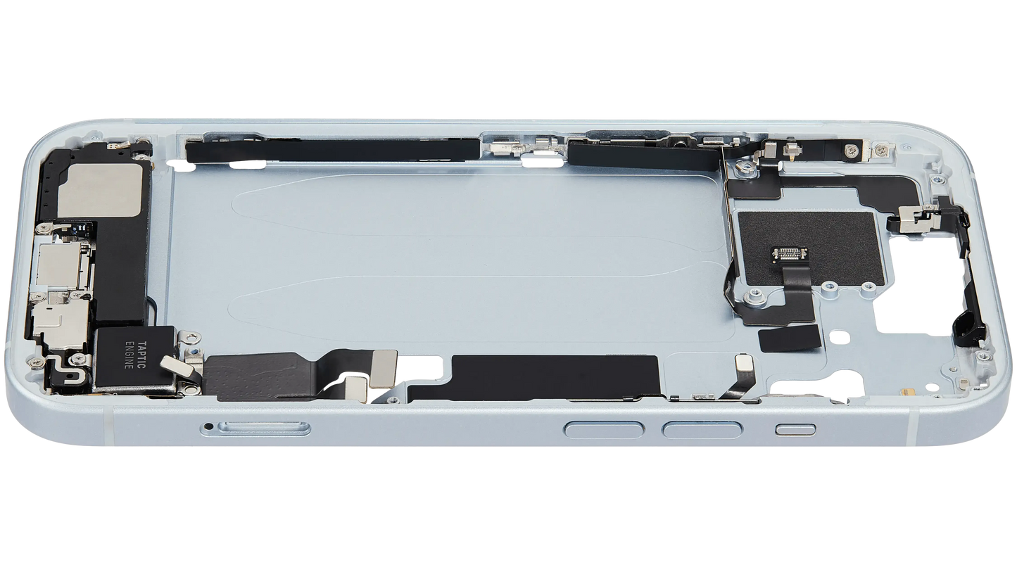 Mid-Frame Housing W/ Charging Port Flex & Small Parts For iPhone 15 (EU / Global Version) (Pull) (Blue)