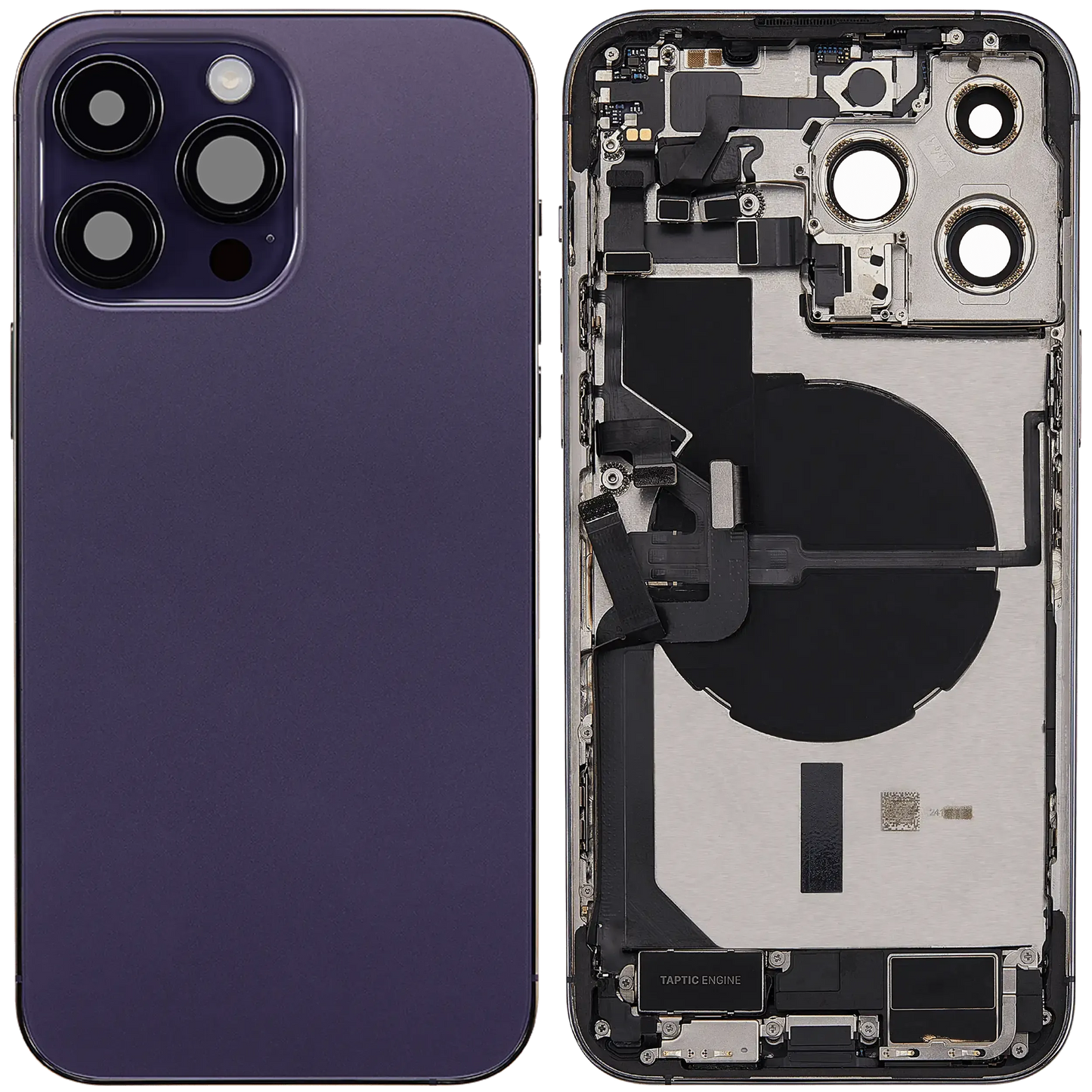 Back Housing W/ Charging Port Flex & Small Parts For iPhone 14 Pro Max (EU / Global Version) (Pull) (Deep Purple)
