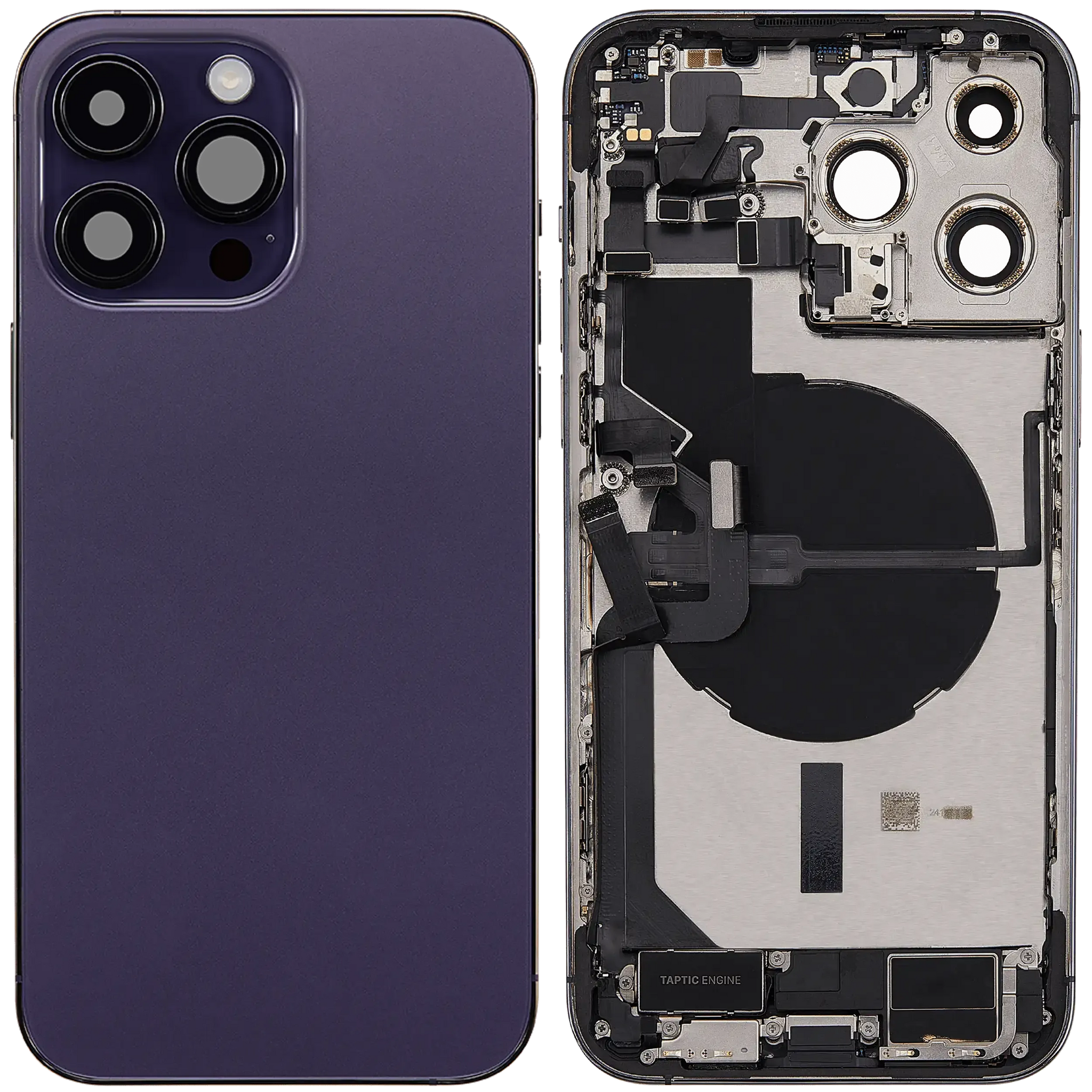 Back Housing W/ Charging Port Flex & Small Parts For iPhone 14 Pro Max (EU / Global Version) (Pull) (Deep Purple)