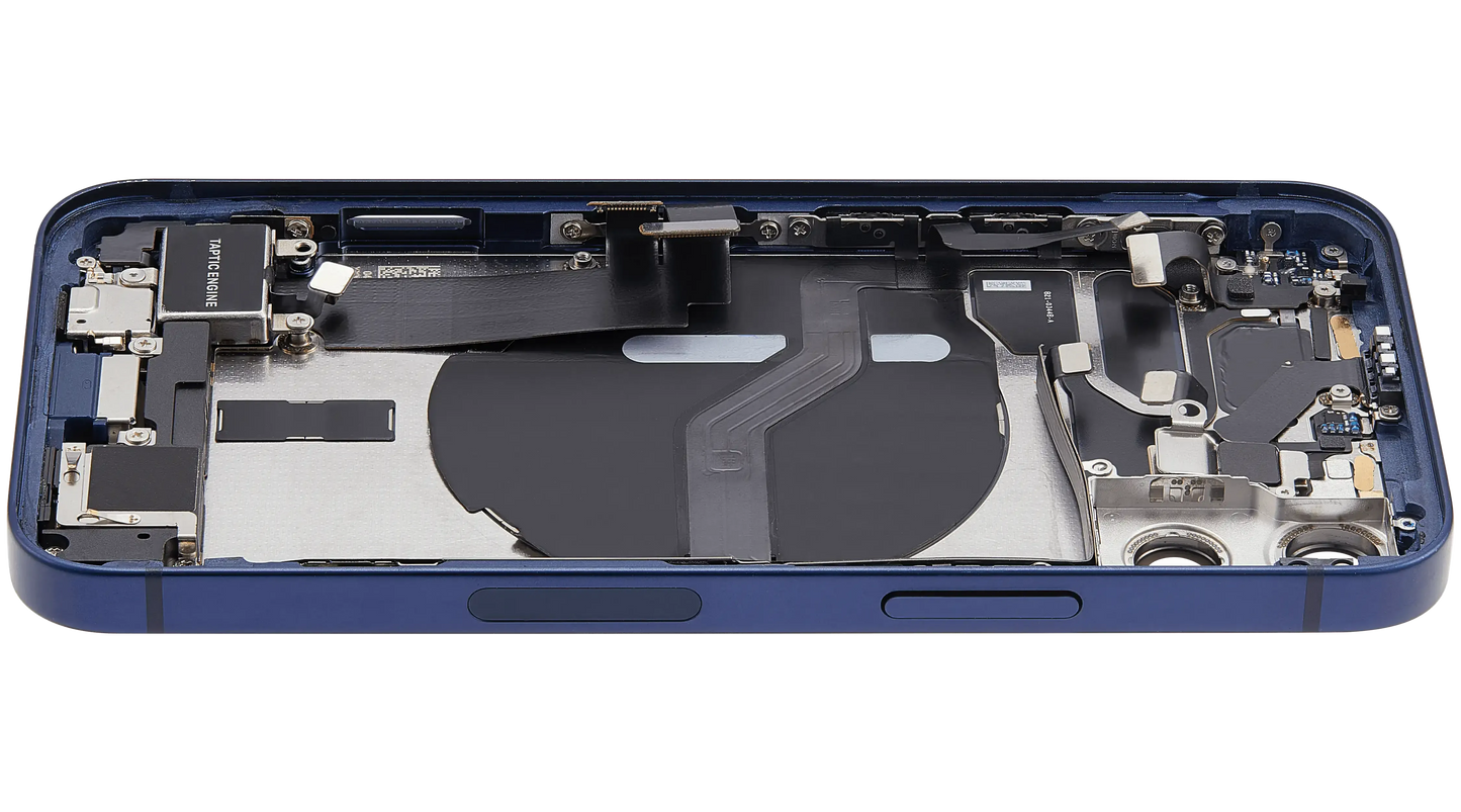 Back Housing W/ Charging Port Flex & Small Parts For iPhone 12 Mini (US Version) (Pull) (Blue)