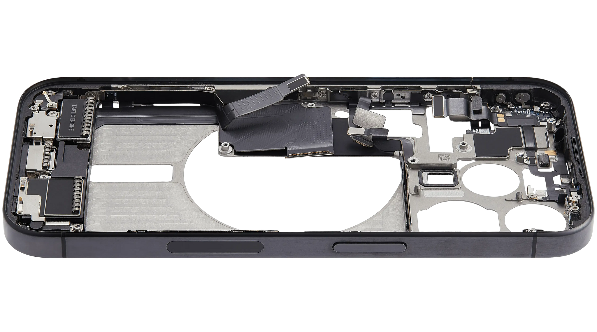 Mid-Frame Housing W/ Charging Port Flex & Small Parts For iPhone 15 Pro (US Version) (Pull) (Black Titanium)