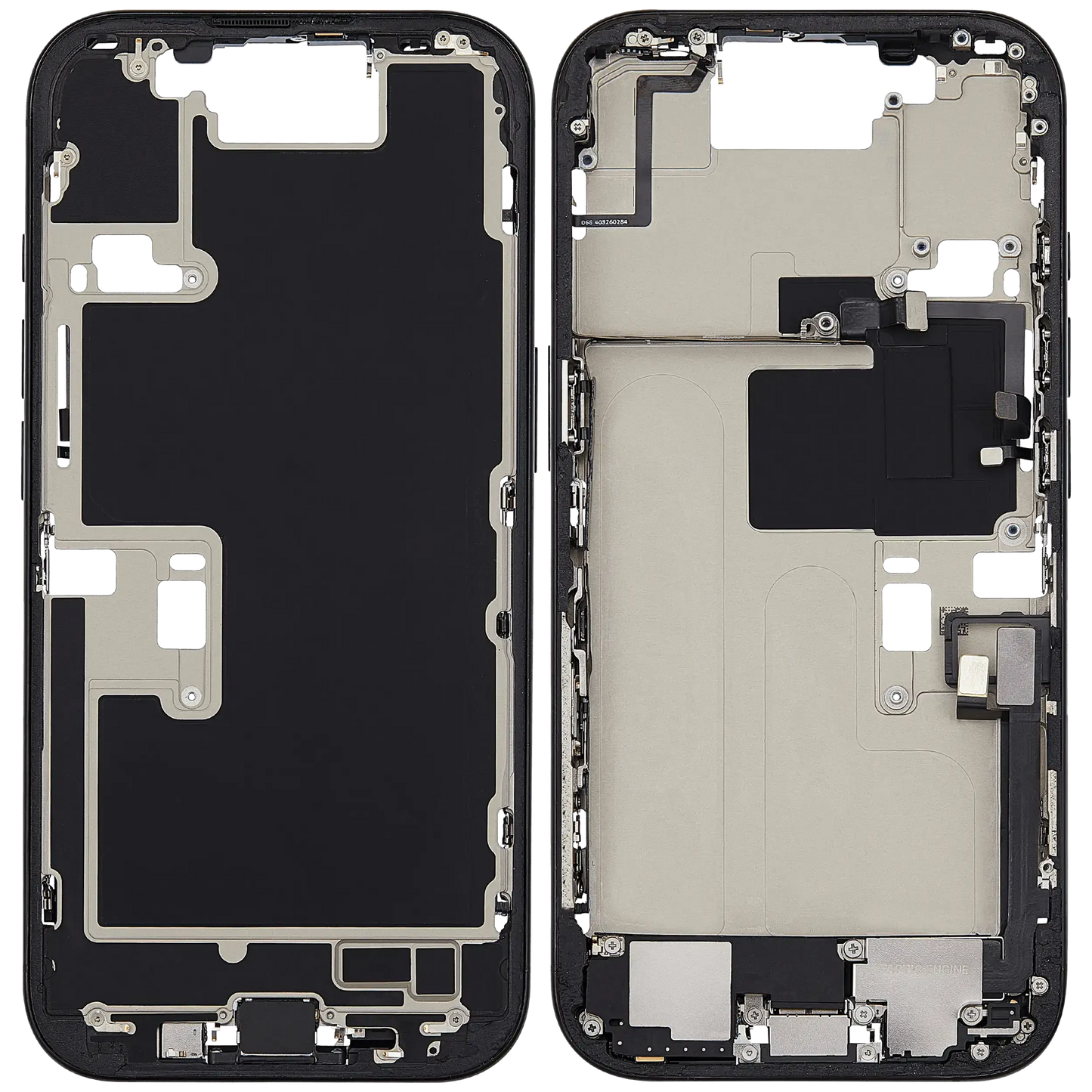 Mid-Frame Housing W/ Charging Port Flex & Small Parts For iPhone 16 Pro (EU / Global Version) (Pull) (Black Titanium)