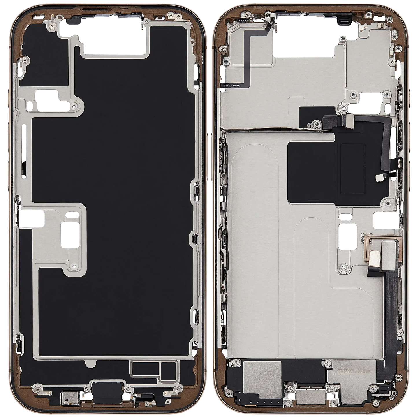 Mid-Frame Housing W/ Charging Port Flex & Small Parts For iPhone 16 Pro (EU / Global Version) (Pull) (Desert Titanium)